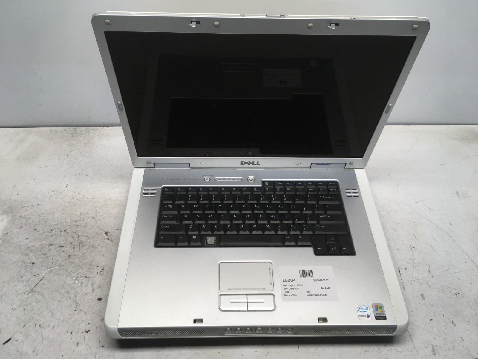 Dell Inspiron E1705 Intel Core Duo No RAM NO HDD