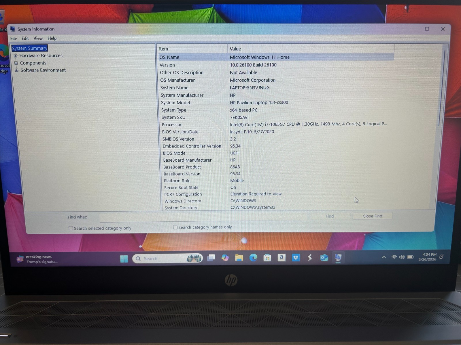 HP Pavillion Laptop 15t-cs300 – Intel Core i7 – 16GB RAM – 512GB SSD -Windows 11