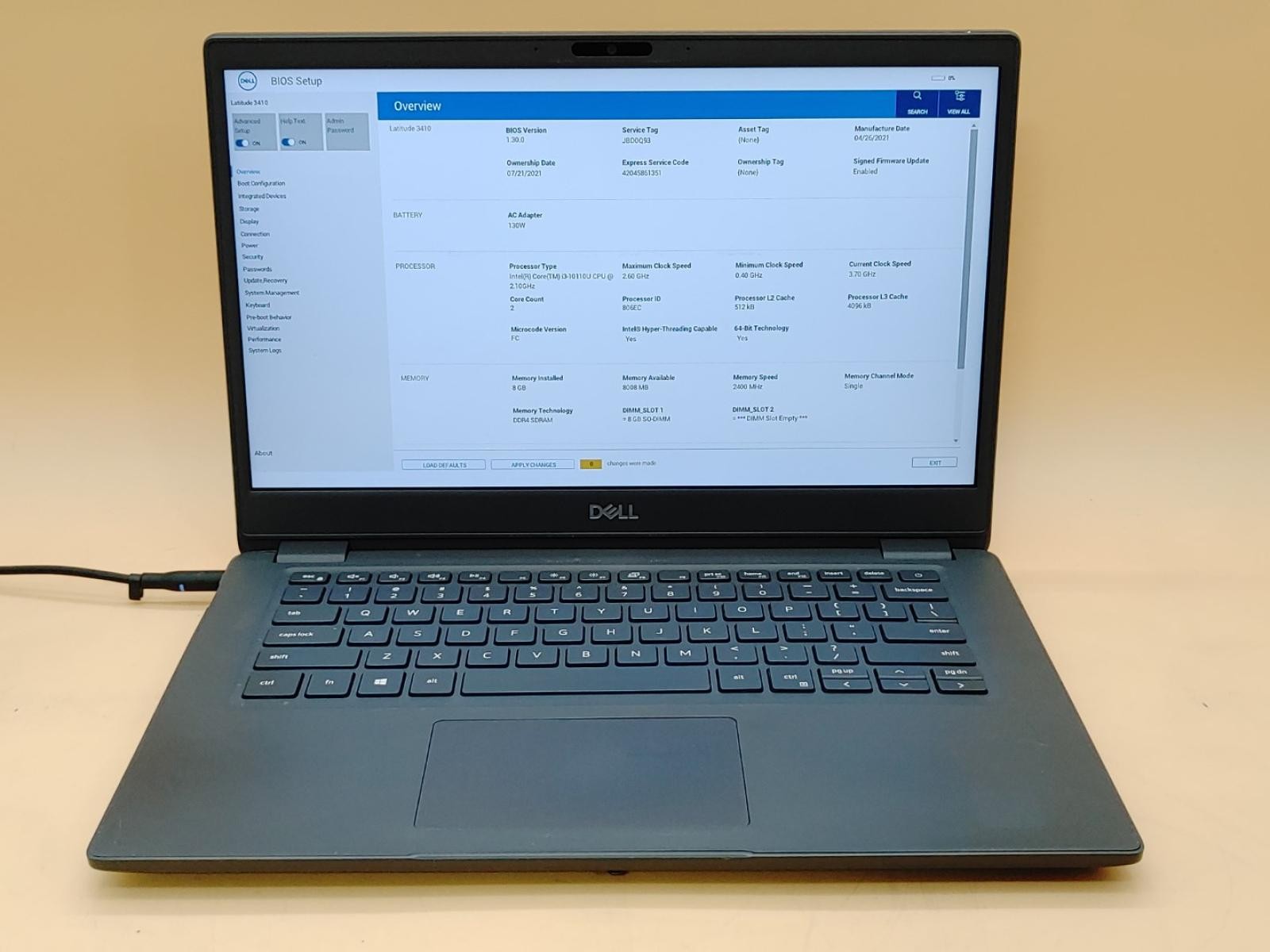 Dell Latitude 3410 14″ Intel i3-10110U *NO RAM/NO SSD/NO BATT/NO AC* **READ**