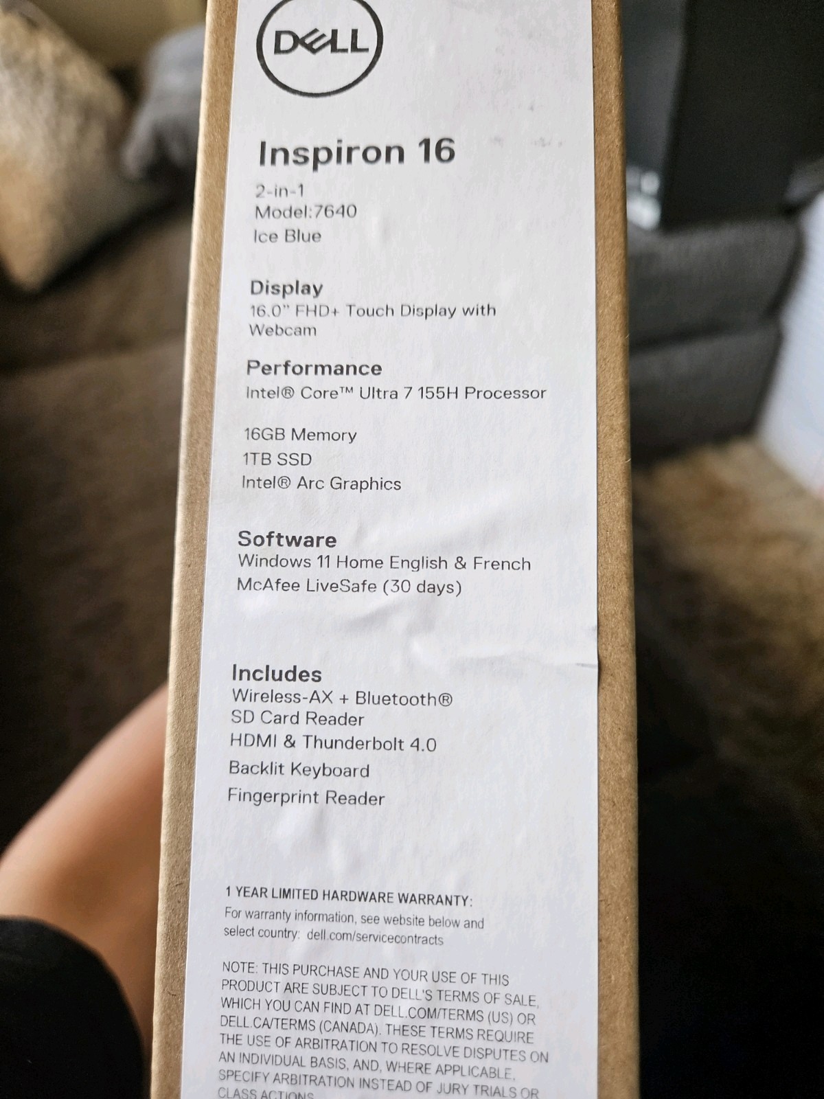 Inspiron 16 2-in-1 Laptop 7640 16″ Touch, 1TB SSD, Ice Blue