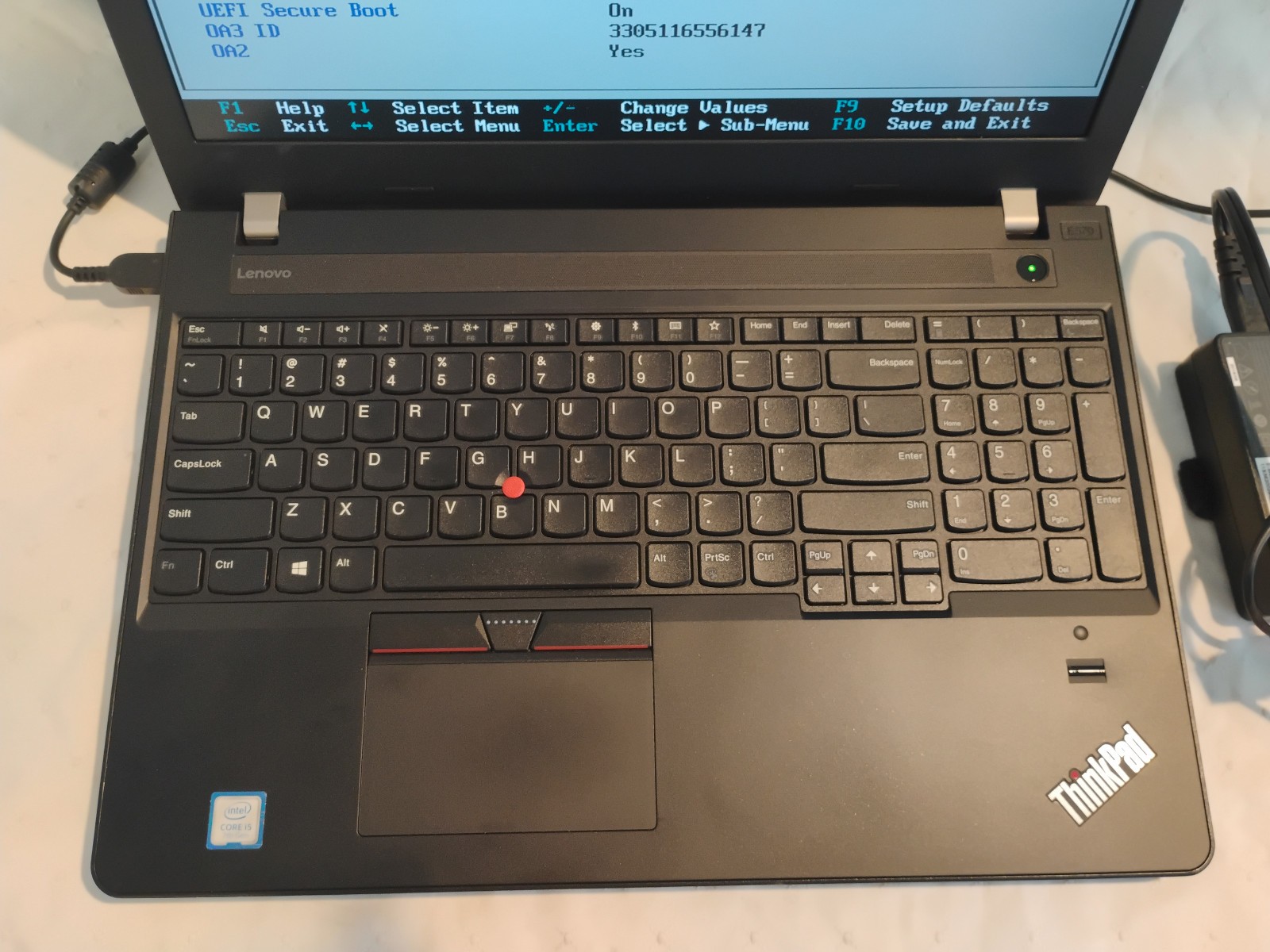 Lenovo ThinkPad E570 Laptop i5-7200U, 4GB RAM, NO HD, for parts for repair
