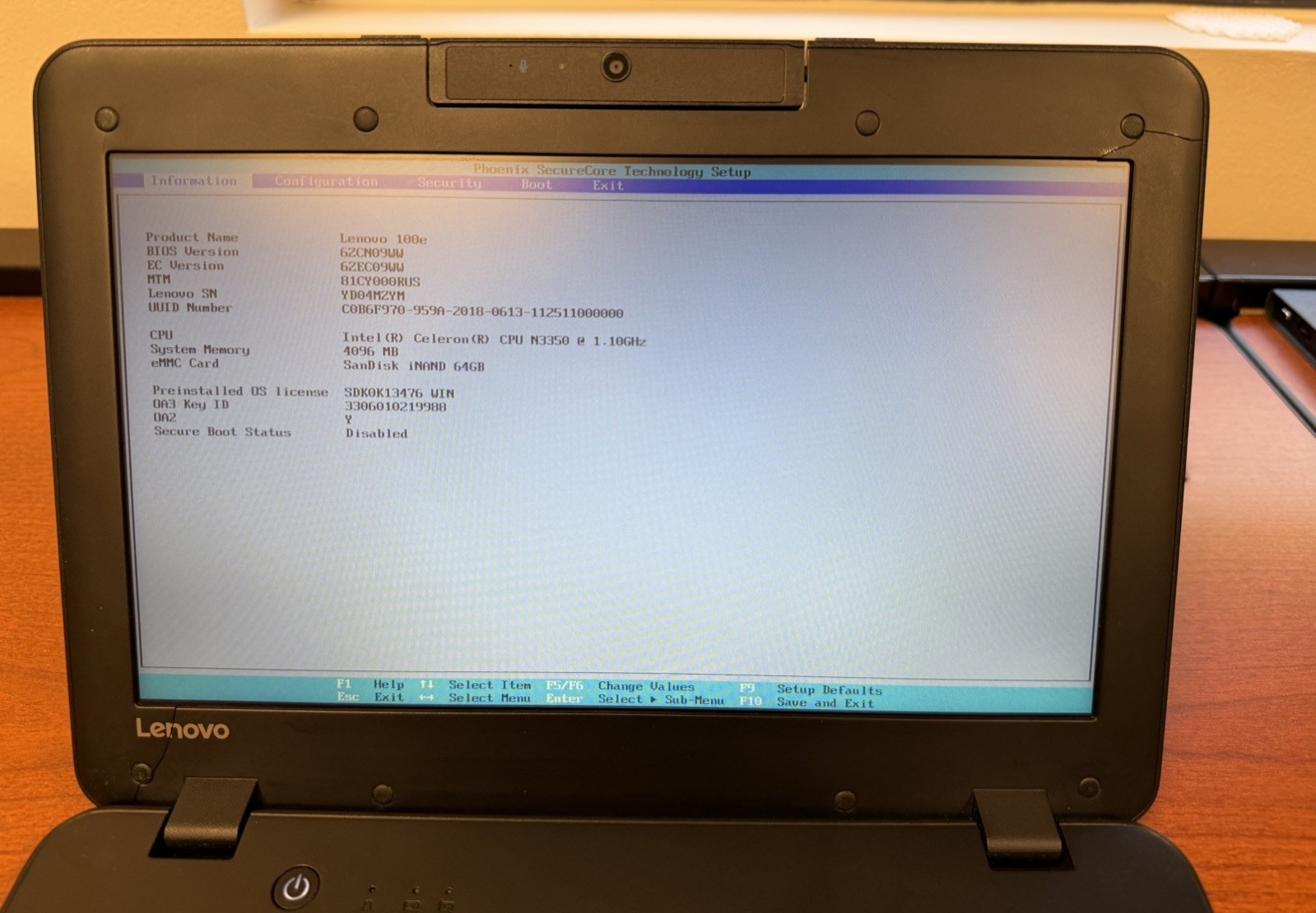 Lenovo 100e 11.6″ HD N3350 1.1GHz 4GB RAM 64GB eMMC Win 11 *READ*