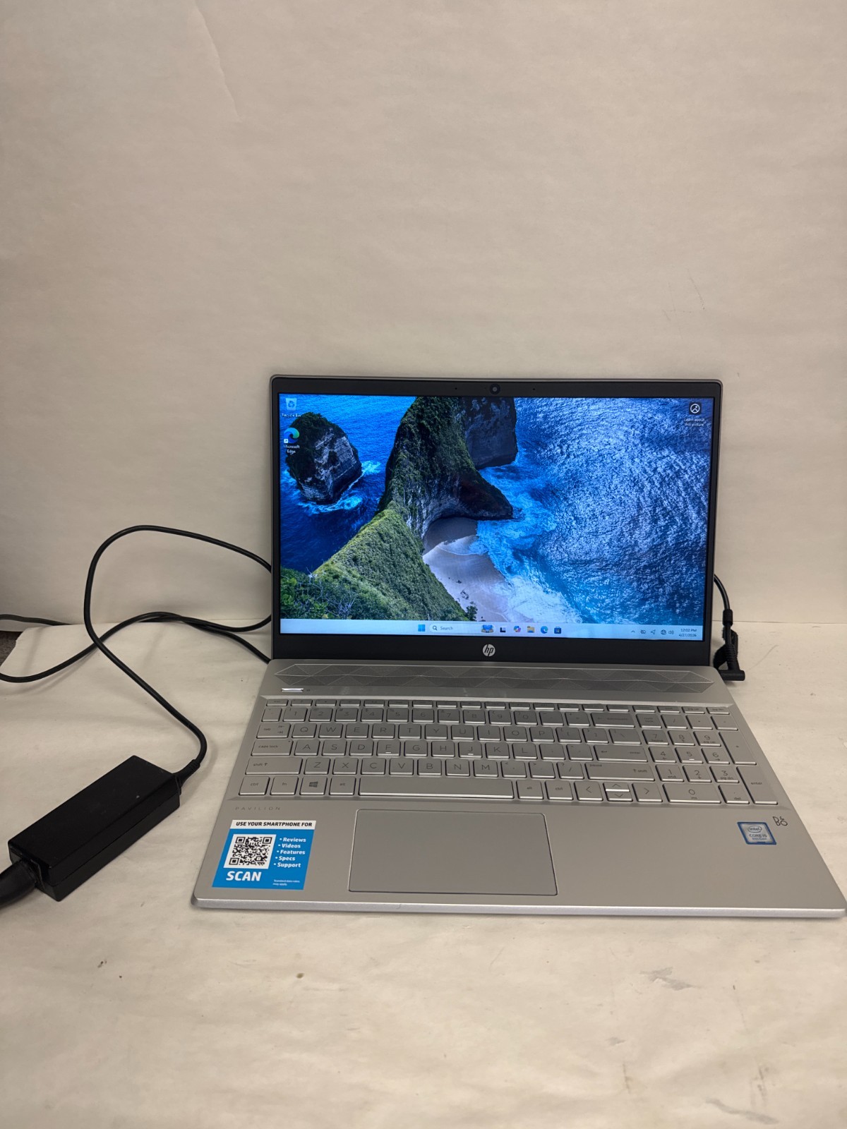 HP Pavilion 15 Intel i5-8250U 1.60GHz 8GB RAM 512GB SSD Win 11 Home – No Battery