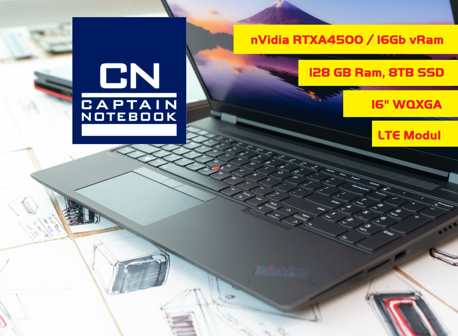 128GB RAM/LENOVO THINKPAD P16 NVIDIA RTX A4500 i7 VR CAD 4TB LTE 16″ WORKSTATION