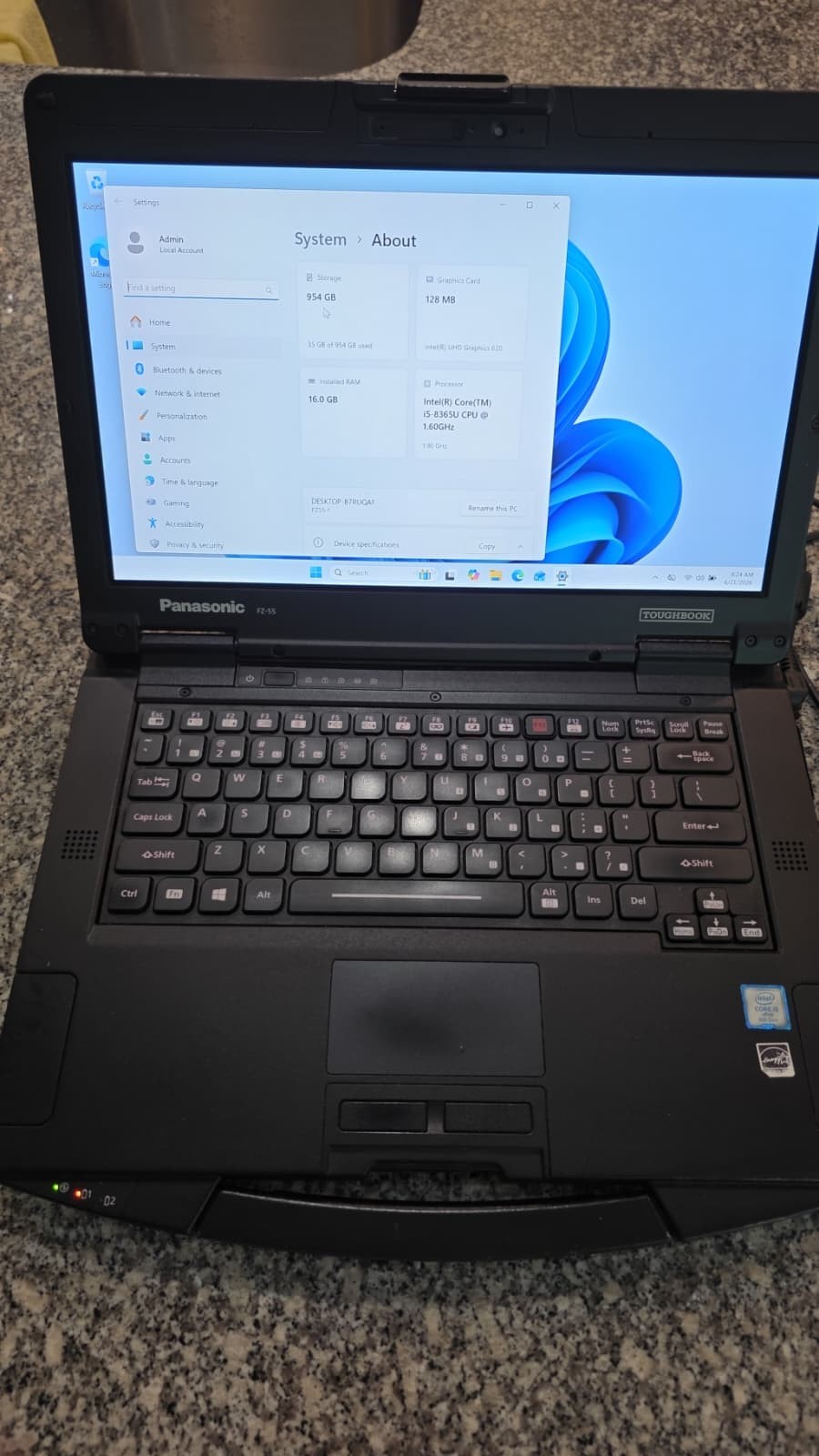 Panasonic Toughbook FZ-55C i5-8365U 16GB 1TB NVMe Webcam Win11 Touch FINGERPRIN