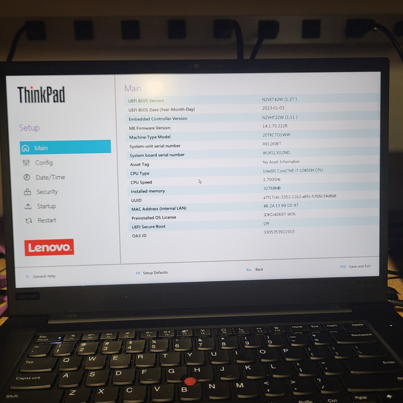 Scratched LCD Lenovo ThinkPad X1 Extreme Gen 3 Intel i7-10850H 2.7GHz 32GB 1TB