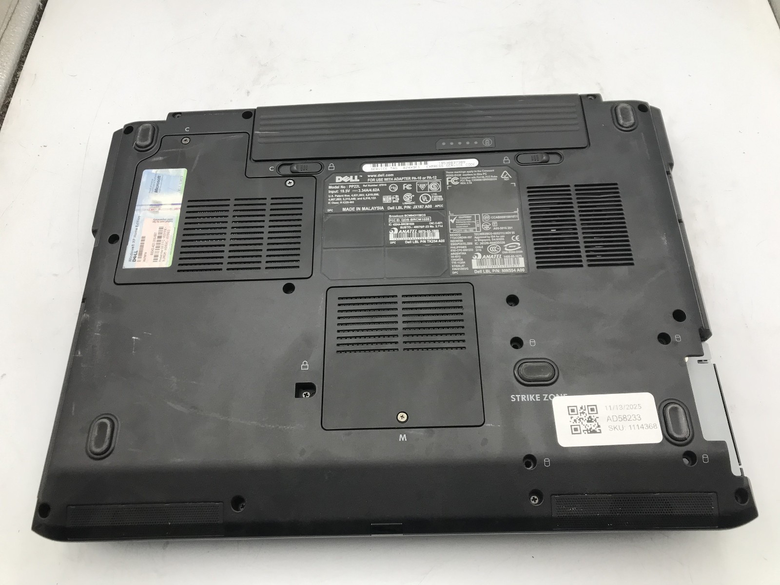 DELL INSPIRON 1520 – BOOTS TO BIOS – INTEL CORE 2 DUO – NO RAM -READ DESCRIP- BB