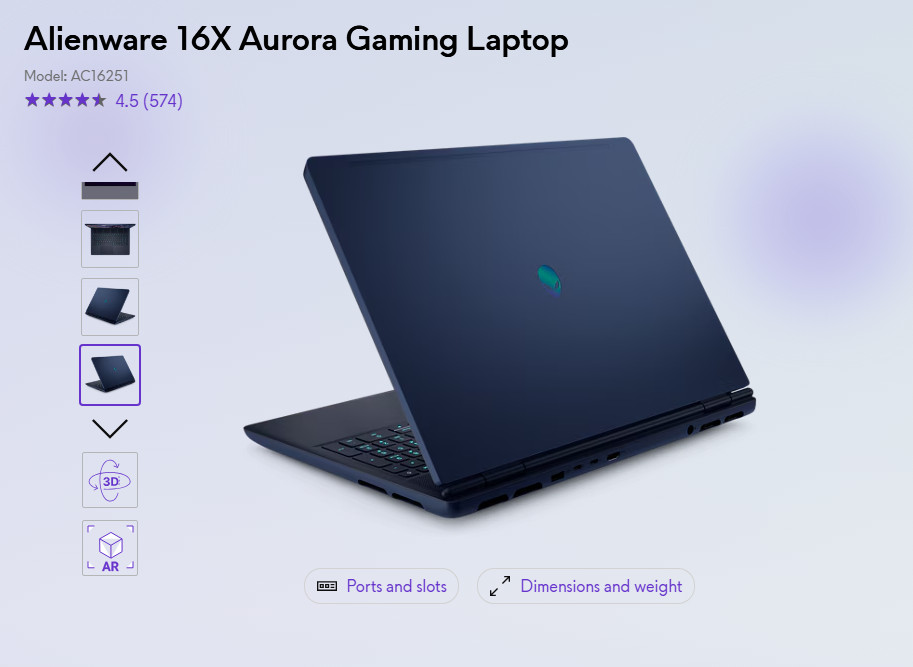 Alienware – 16X Aurora – 16″ 2.5K Gaming Laptop – Intel Core Ultra 9 275HX – …
