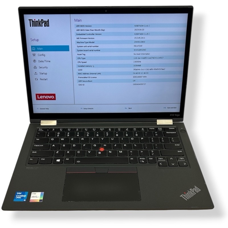 Lenovo ThinkPad X13 Yoga Gen 2 Touchscreen 2in1 i5-1145G7 16GB 256GB SSD No OS