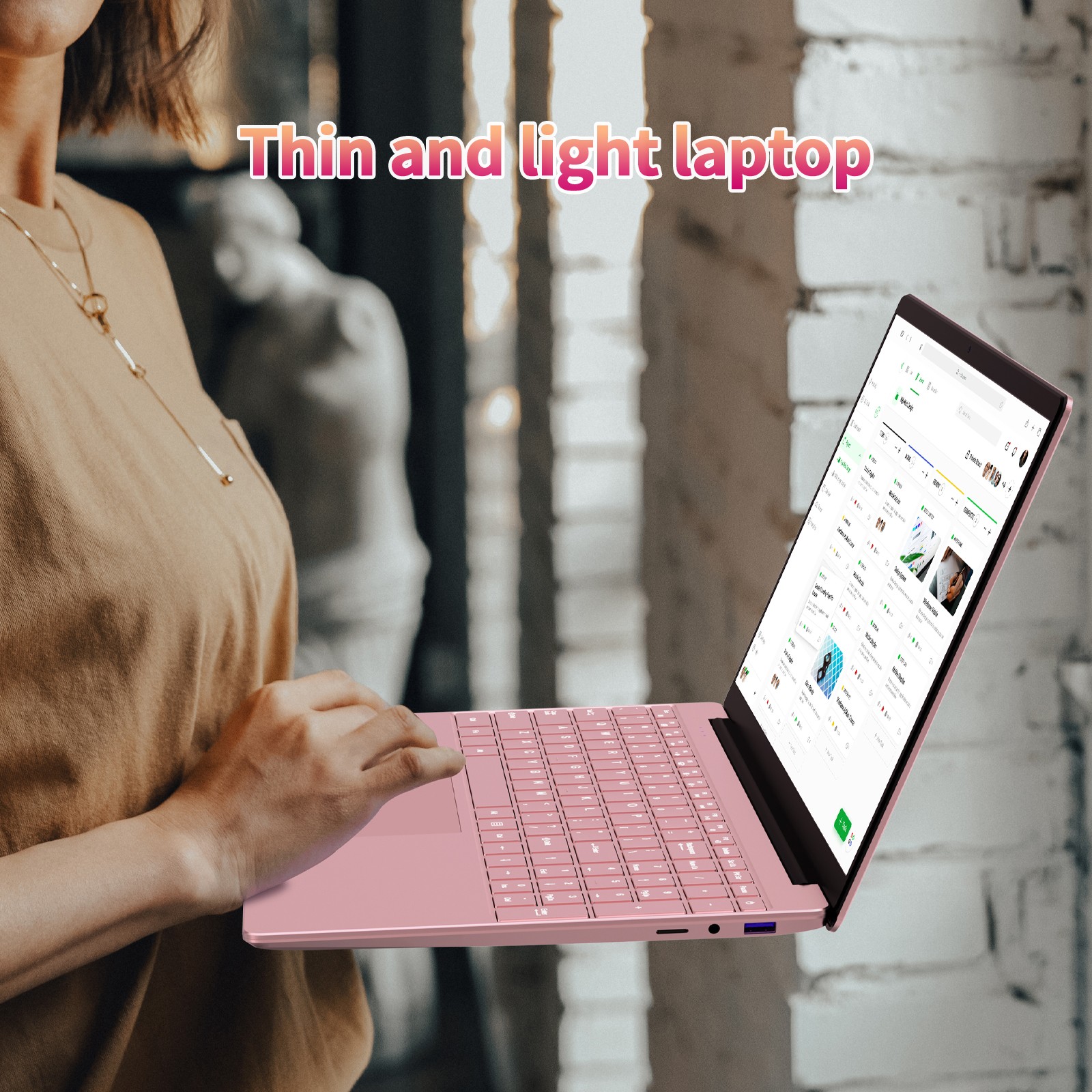 Pink Laptop 15.6″ FHD 4-Core N95 16GB DDR4 1TB SSD 8000mAh Portable Notebook New
