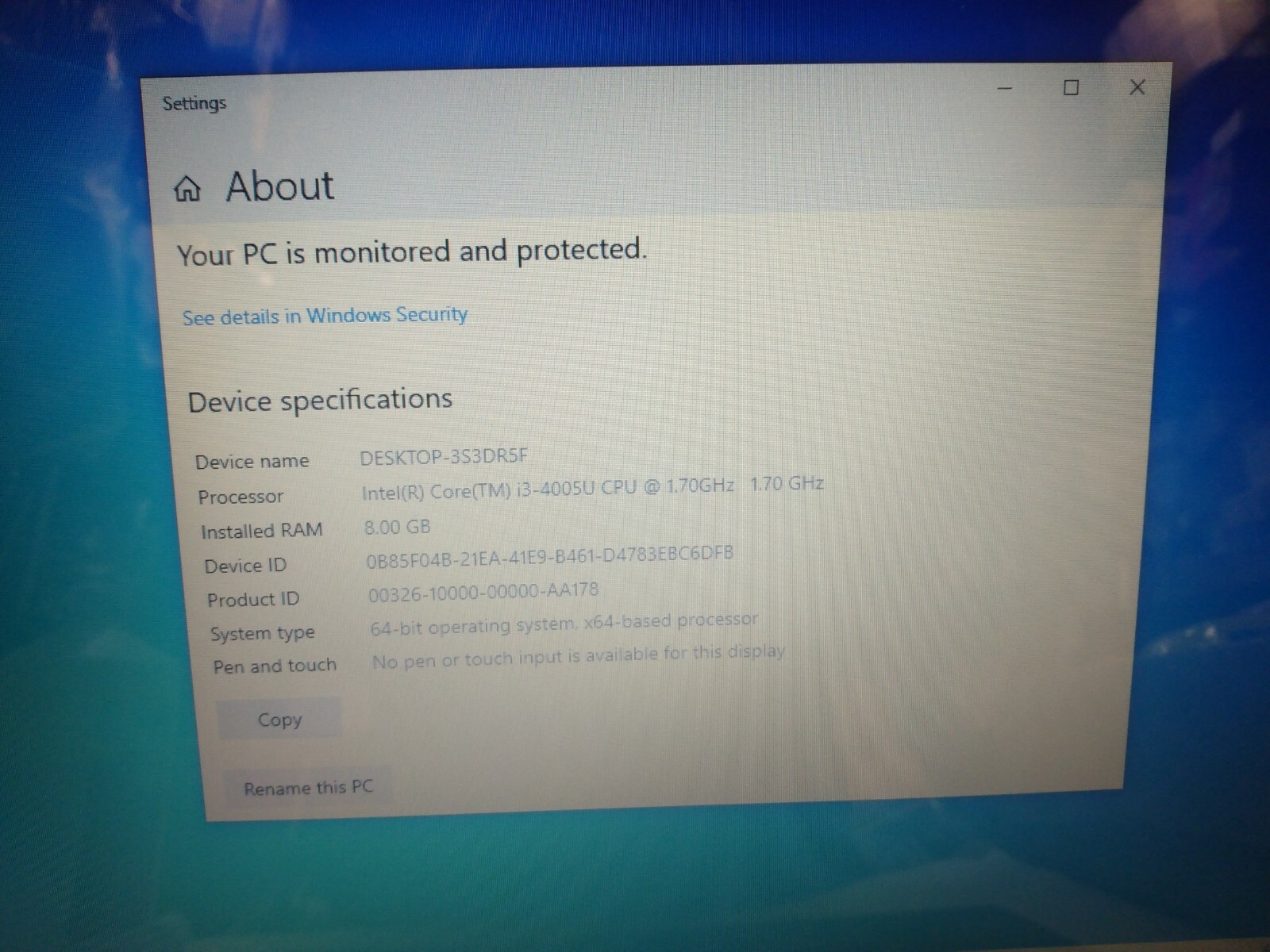 Dell Inspiron 15-3542 15.6″ Intel Core i3-4005U 1.70GHz 8GB Ram 500GB HDD Win11H