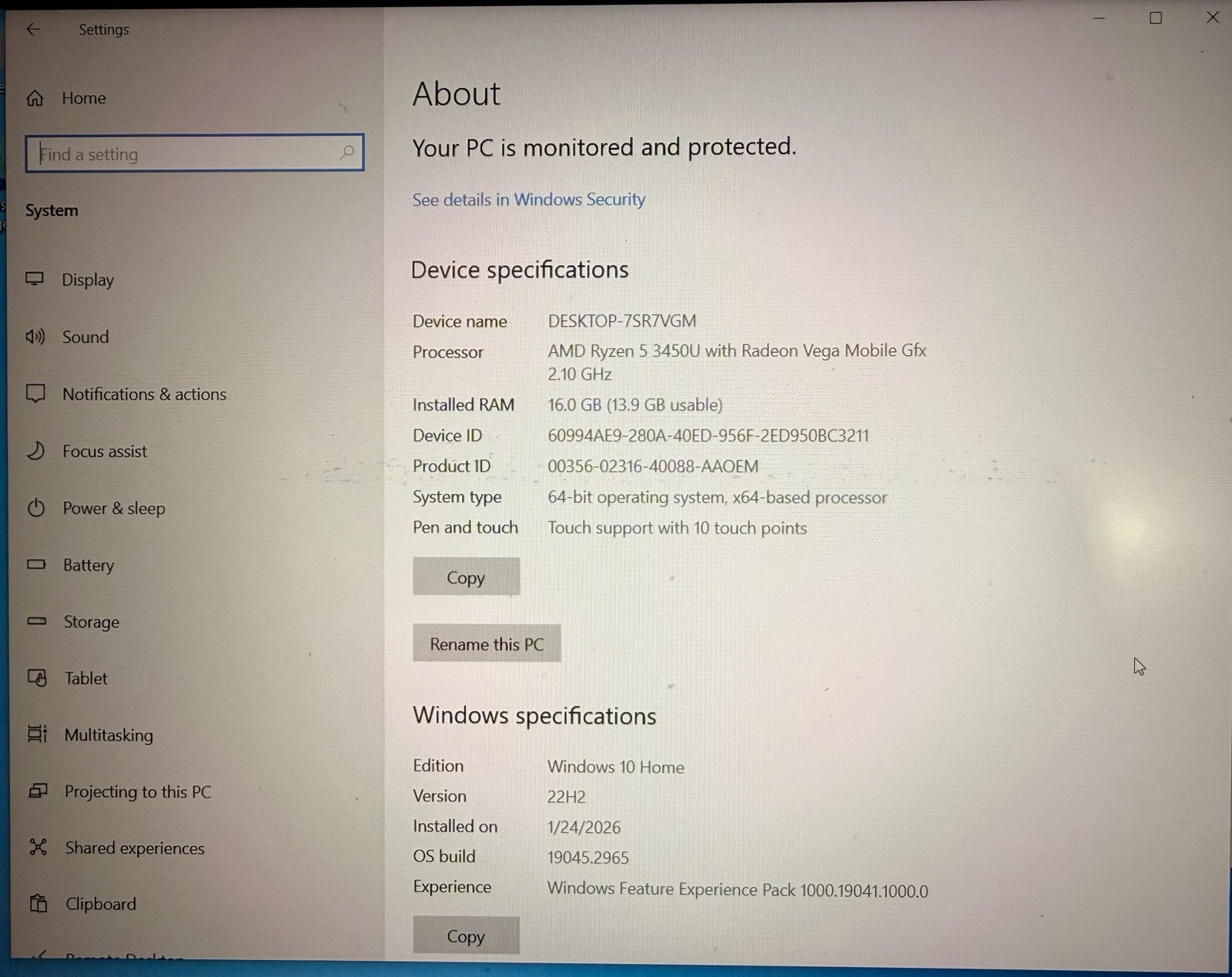 Touchscreen Laptop / PC – AMD Ryzen 5 – 16GB RAM – Great Performance
