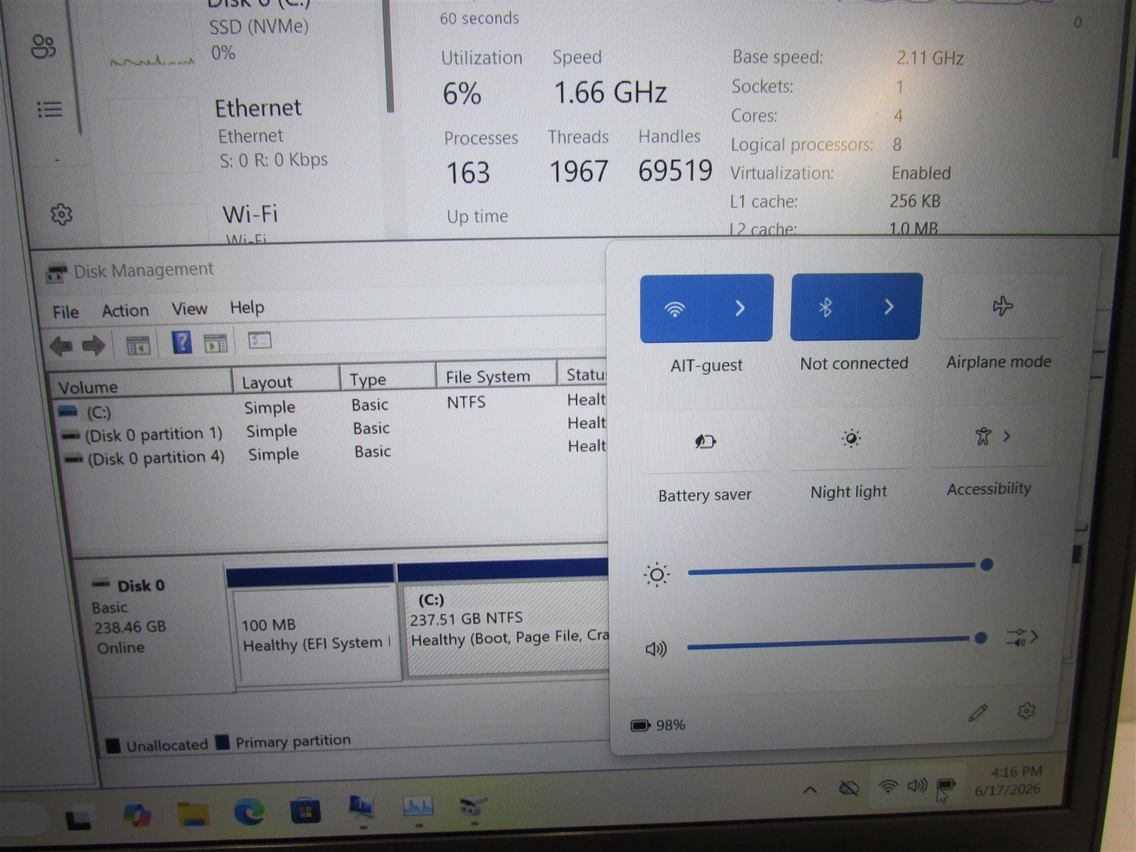 Dell Latitude 3510 i5-10210U 1.6GHz 16GB RAM 256GB NVME 15.6″ Win11 Pro COSM DMG