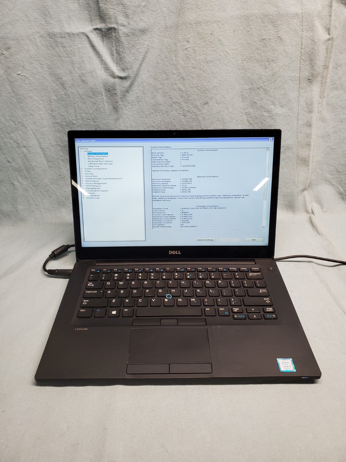 Dell Latitude 7480 i5 7300U 2.60GHz/ 16GB/ NO SSD 2560×1440 Touch #2804