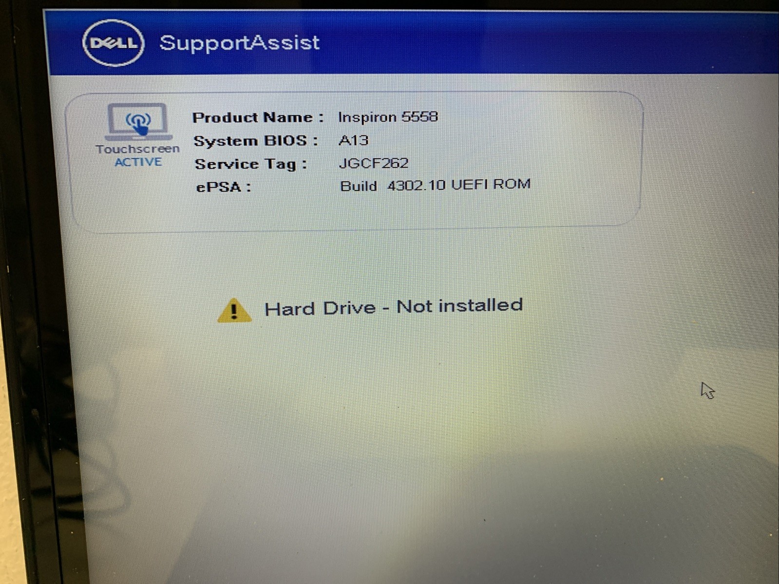 DELL INSPIRON 5558 Laptop Intel Core i3-4030U 1.90 GHZ 8GB RAM NO SSD/OS/AC/BATT