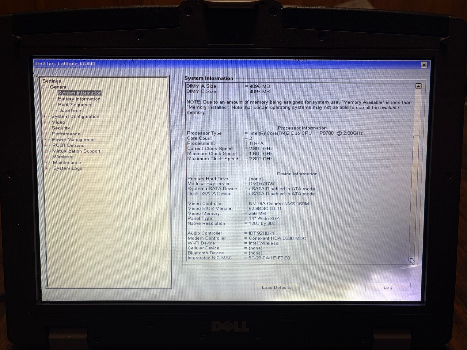 Dell Latitude E6400 XFR 55T7XL1 P02G Ballistic Armor Laptop No HDD