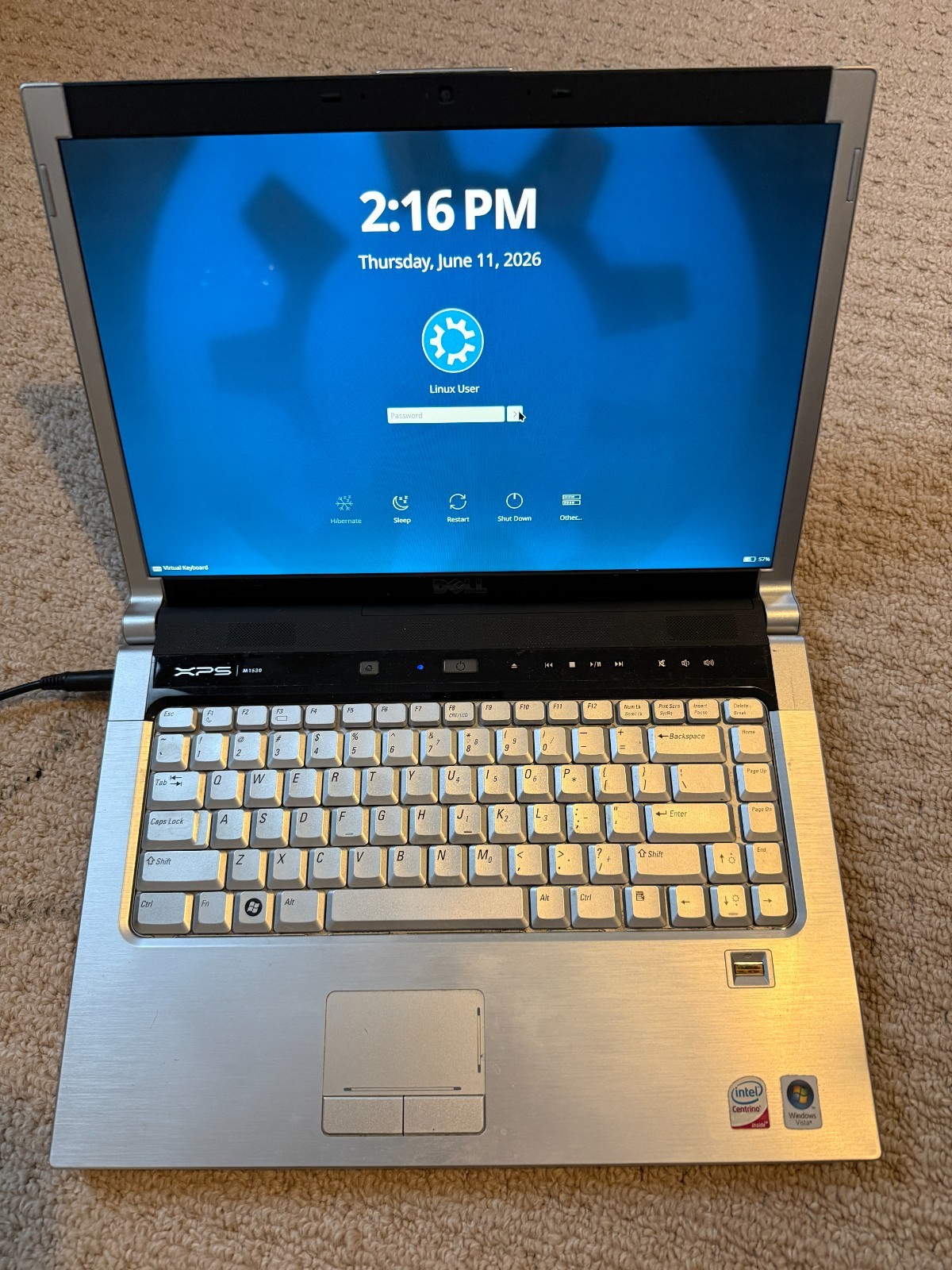 Dell XPS M1530 Notebook 4GB RAM, 250GB SSD, Slot DVD-RW w/AC Adapter & Case