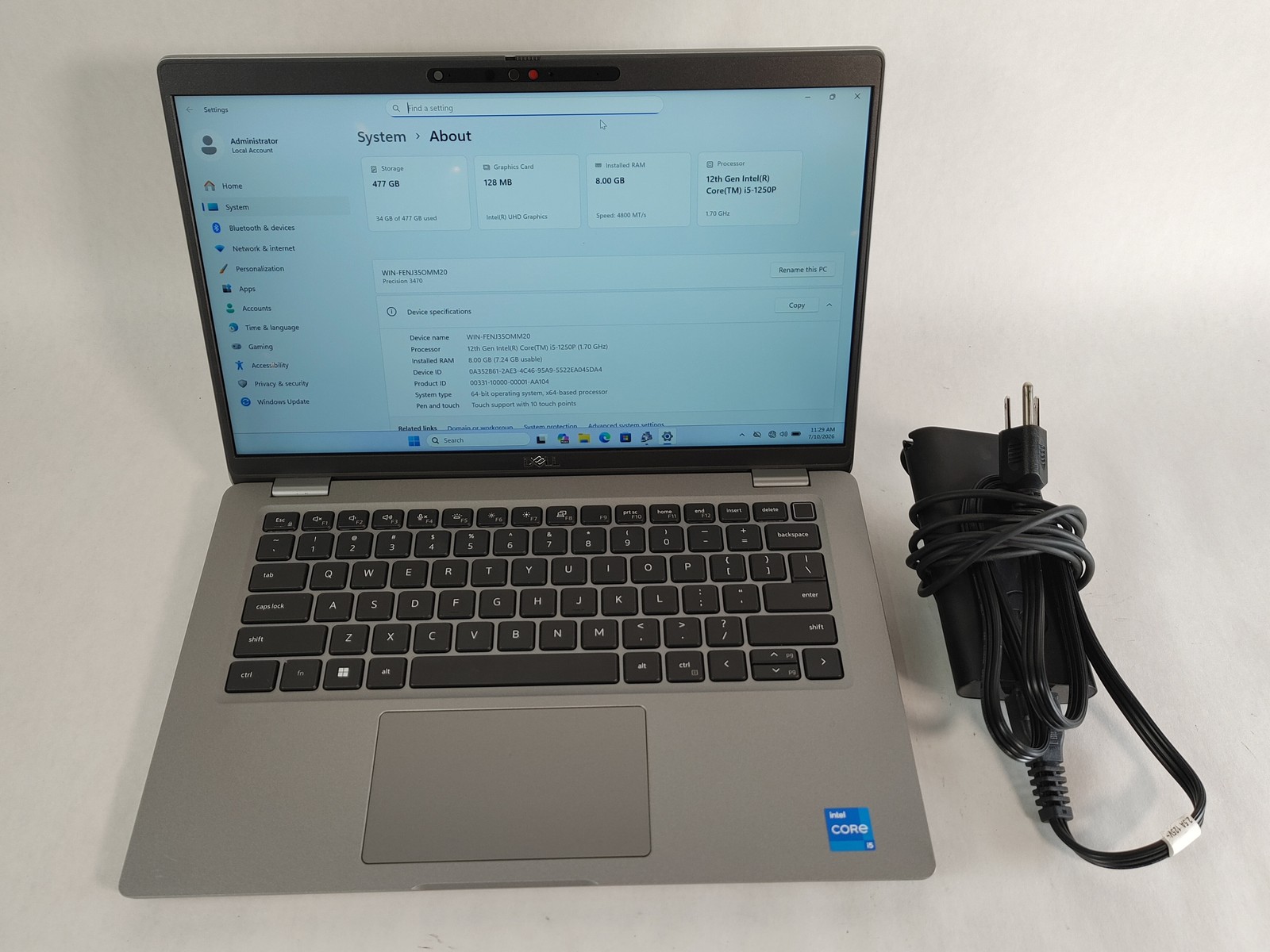 Dell Precision 3470 Core i5-1250P 1.70 GHz 8 GB DDR5 512 GB NVMe Windows 11 Pro