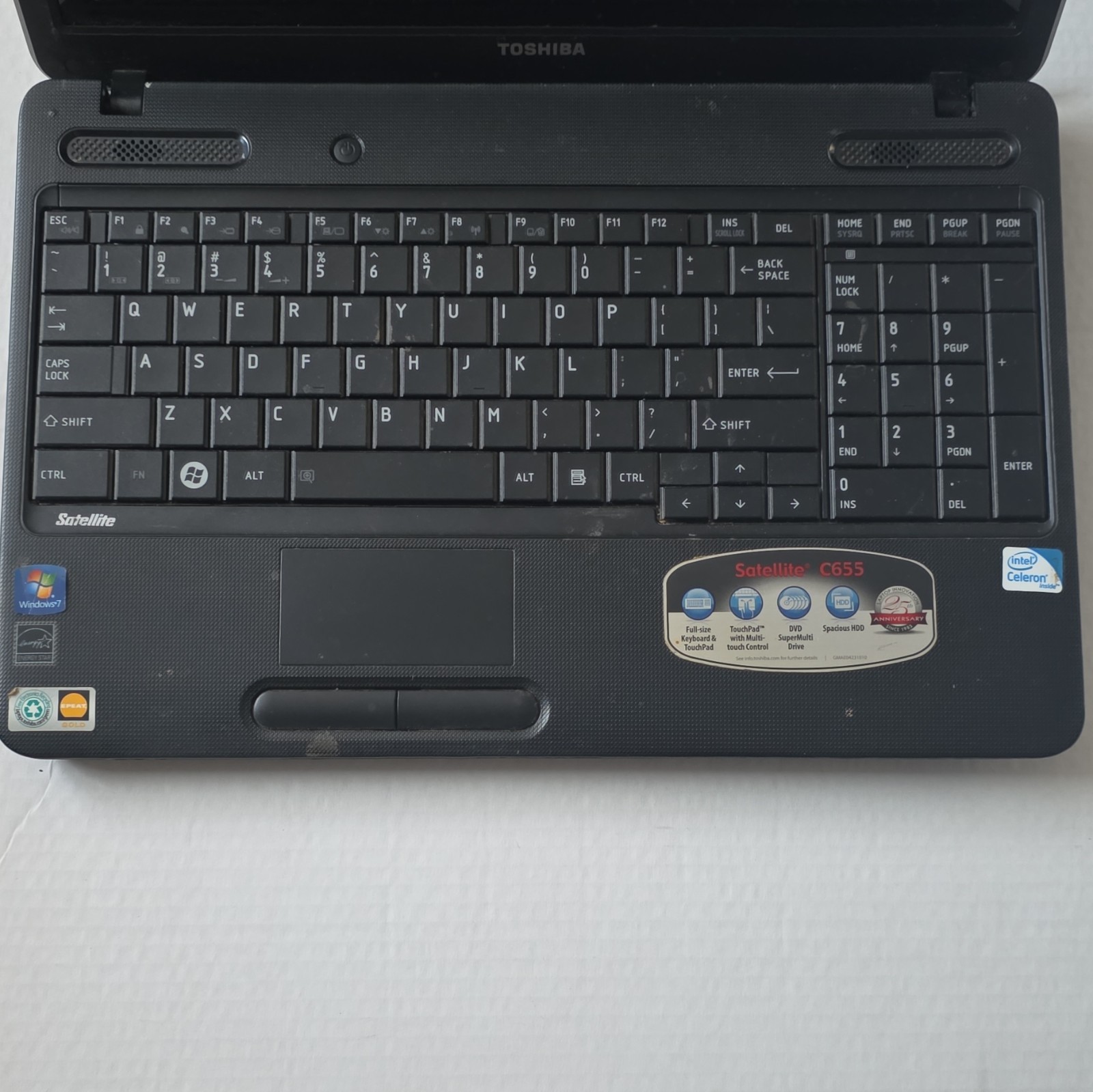Toshiba Satellite C655-S5082 15.6in Intel Celeron 2.20GHz 3GB 320GB Win7 Black