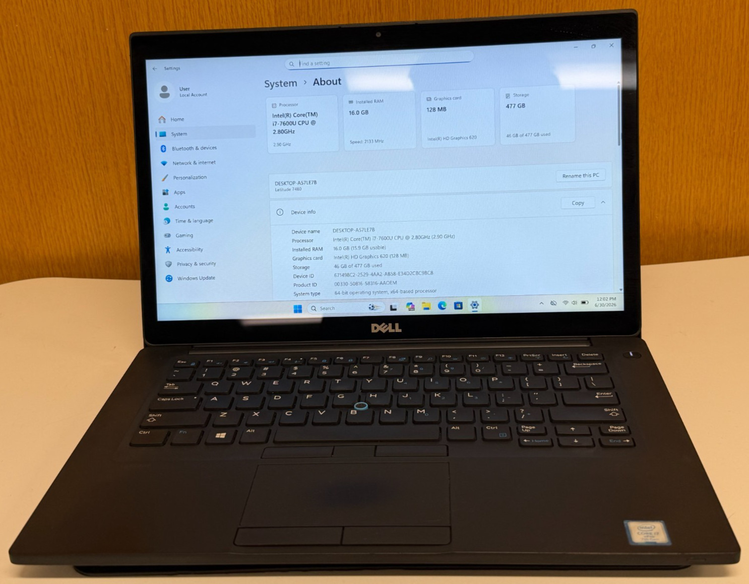Dell Latitude 7480 Touchscreen 14″ (i7-7600U, 16GB RAM, 512GB) Windows 11 Pro