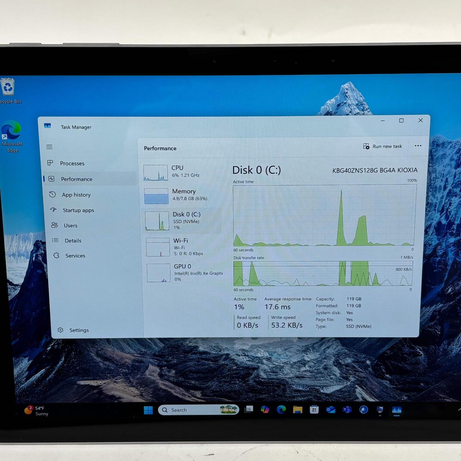 Microsoft Surface Pro 7+ 1960 12.3″ i5-1135G7 2.4GHz 8GB RAM 128GB SSD