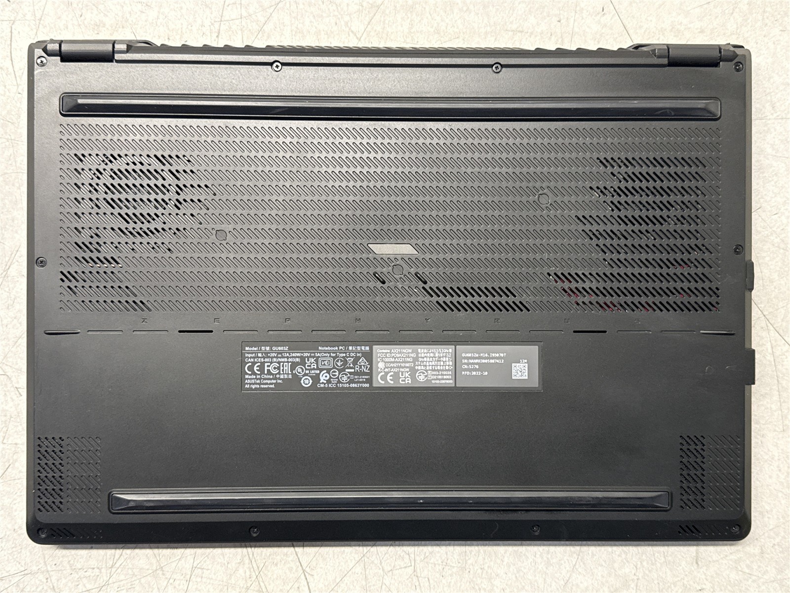ASUS ROG ZEPHYRUS M16 GU6037 16″ CORE i9-12900H 16GB RAM GEFORCE RTX 3070 Ti