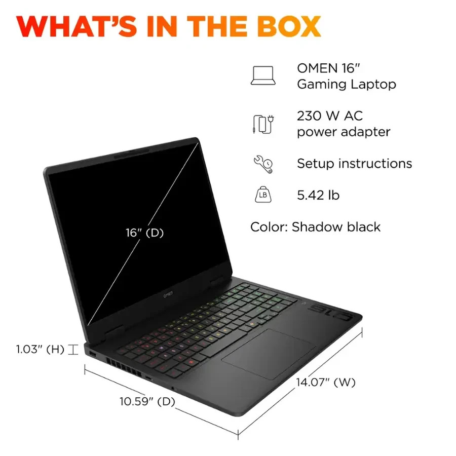HP OMEN 16″ 2K 144Hz Gaming Laptop AMD Ryzen 9 8940HX RTX 5070 64GB DDR5 4TB SSD