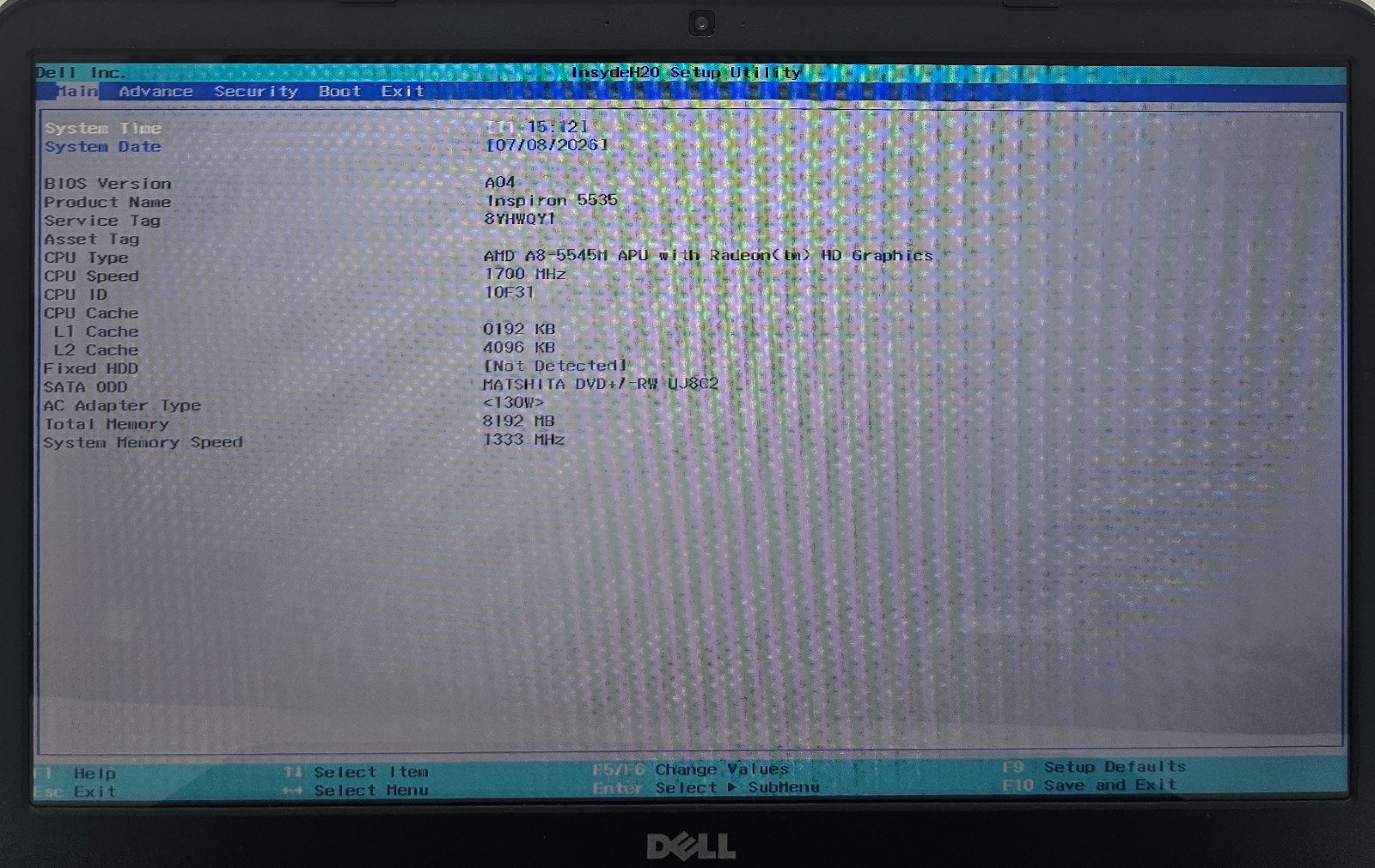 Dell Inspiron 5535 15.6″ Laptop AMD A8-5545M 8GB Ram NO HD/OS (FL)