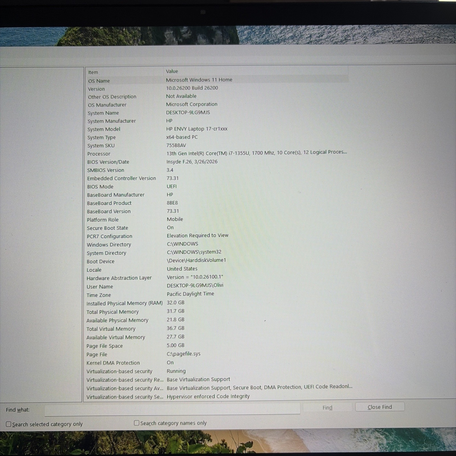 HP ENNY Laptop 17t-cr100 i7 Intel CORE 13th Gen Intel(R)
