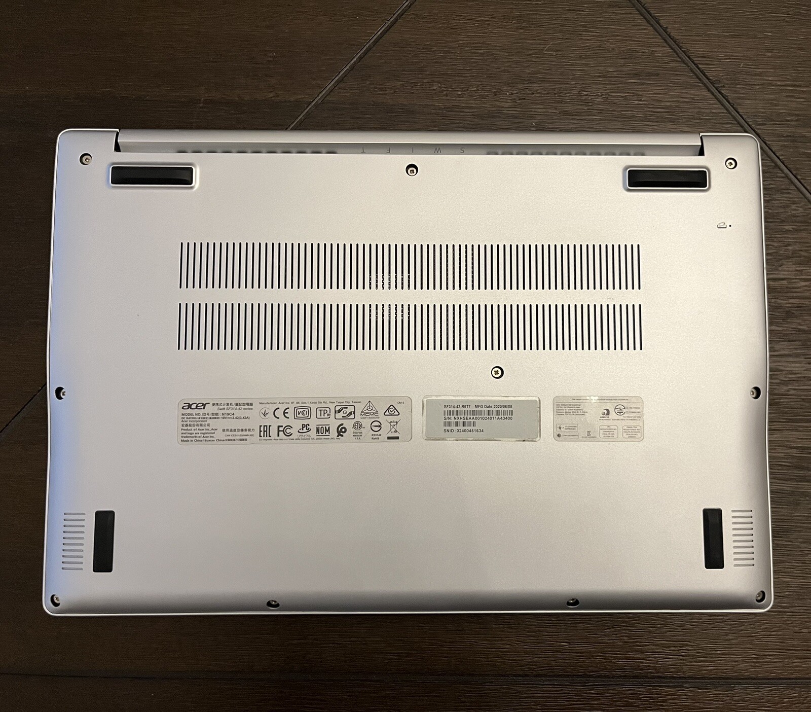 Ryzen 5 4500u 14” Silver Acer Laptop