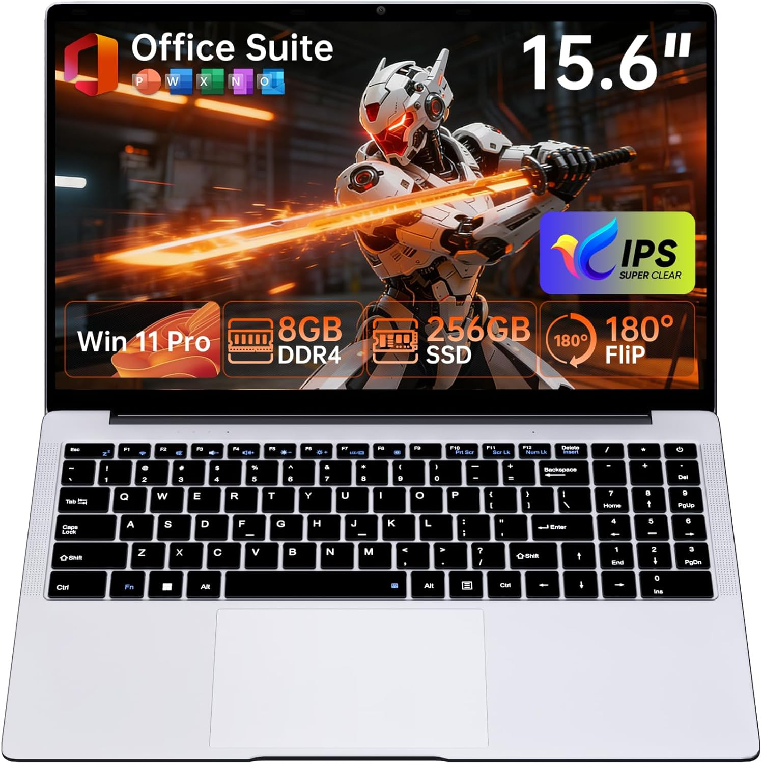 15.6″ Laptop Computer Win 11 Office Suite FHD IPS Srgb Notebook 2.4G&5G Wifi BT