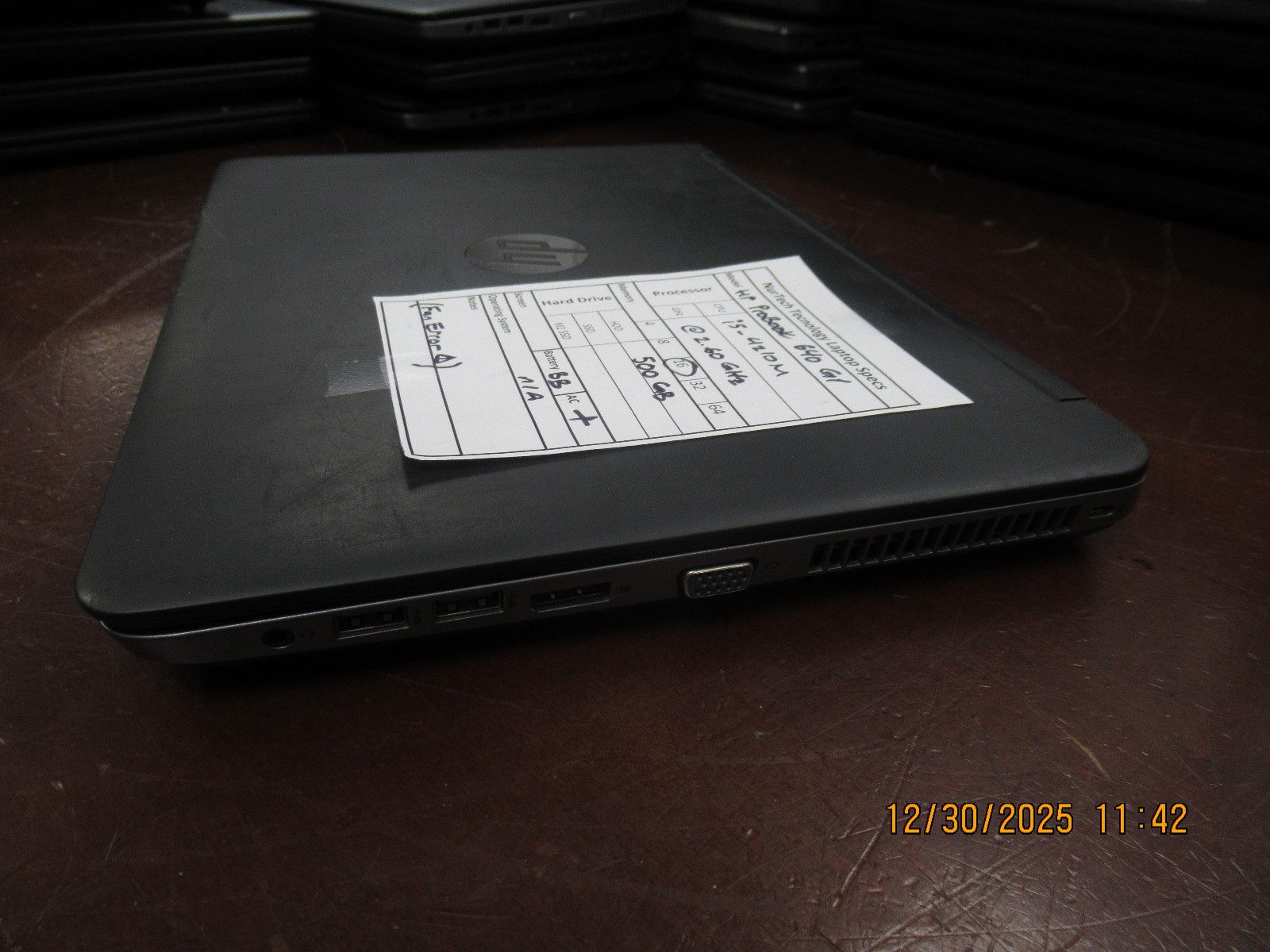 HP ProBook 640 G1 14″ i5-4210M 2.60GHz 16GB 500GB Laptop w/AC [NO OS] BadBattery