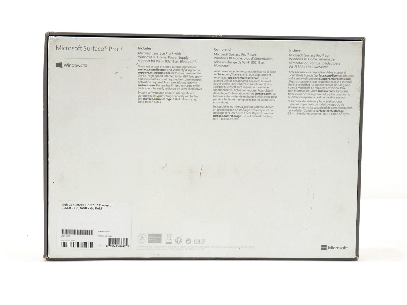 Microsoft Surface Pro 7 3K 12.3″ (1866) Core i7-1065G7 16GB 256GB NVMe W11H