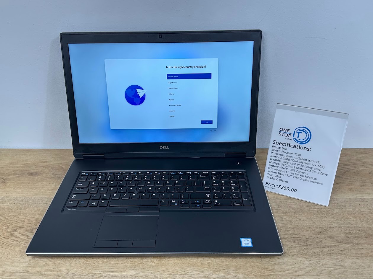 Dell Precision 7730 Xeon E-2186M 32GB DDR4 Intel UHD P630 512GB SSD 2018