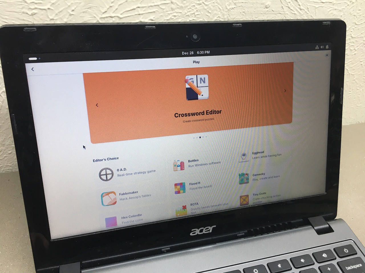 Acer C720 Laptop 11.6″ Intel 1.40GHz 2955U 2GB DDR3 16GB SSD Linux Fedora 43