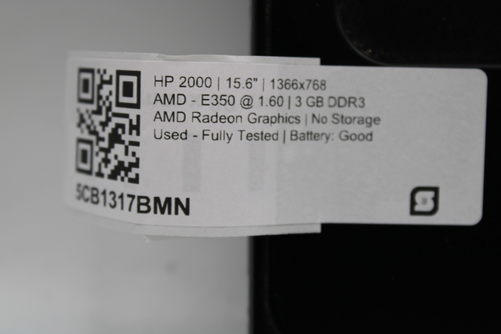 HP 2000-329WM _ AMD E-350 @ 1.6 GHz _ 3GB RAM _ No SSD / OS