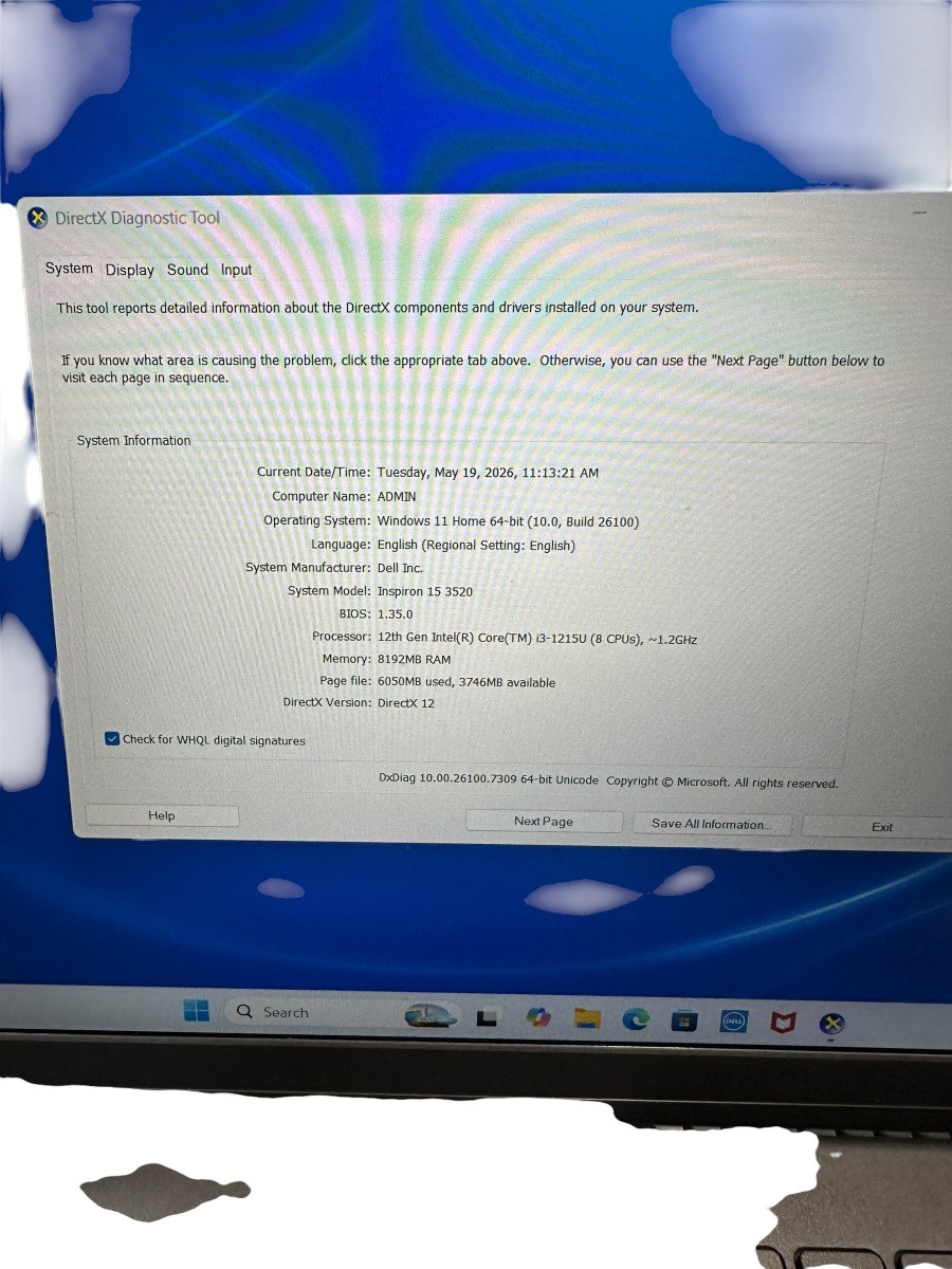 DELL 15-3520 INSPIRON i3-1215U 8GB 256GB SSD LAPTOP (le-jp) (PBR120547)