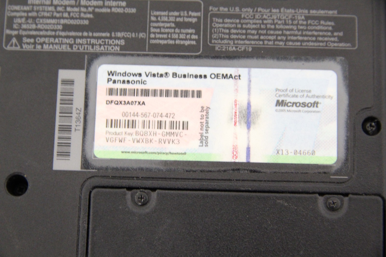 Panasonic Toughbook CF-19 Intel Core 2 Duo U9300 1.20GHz 2GB Ram No HDD/Supply