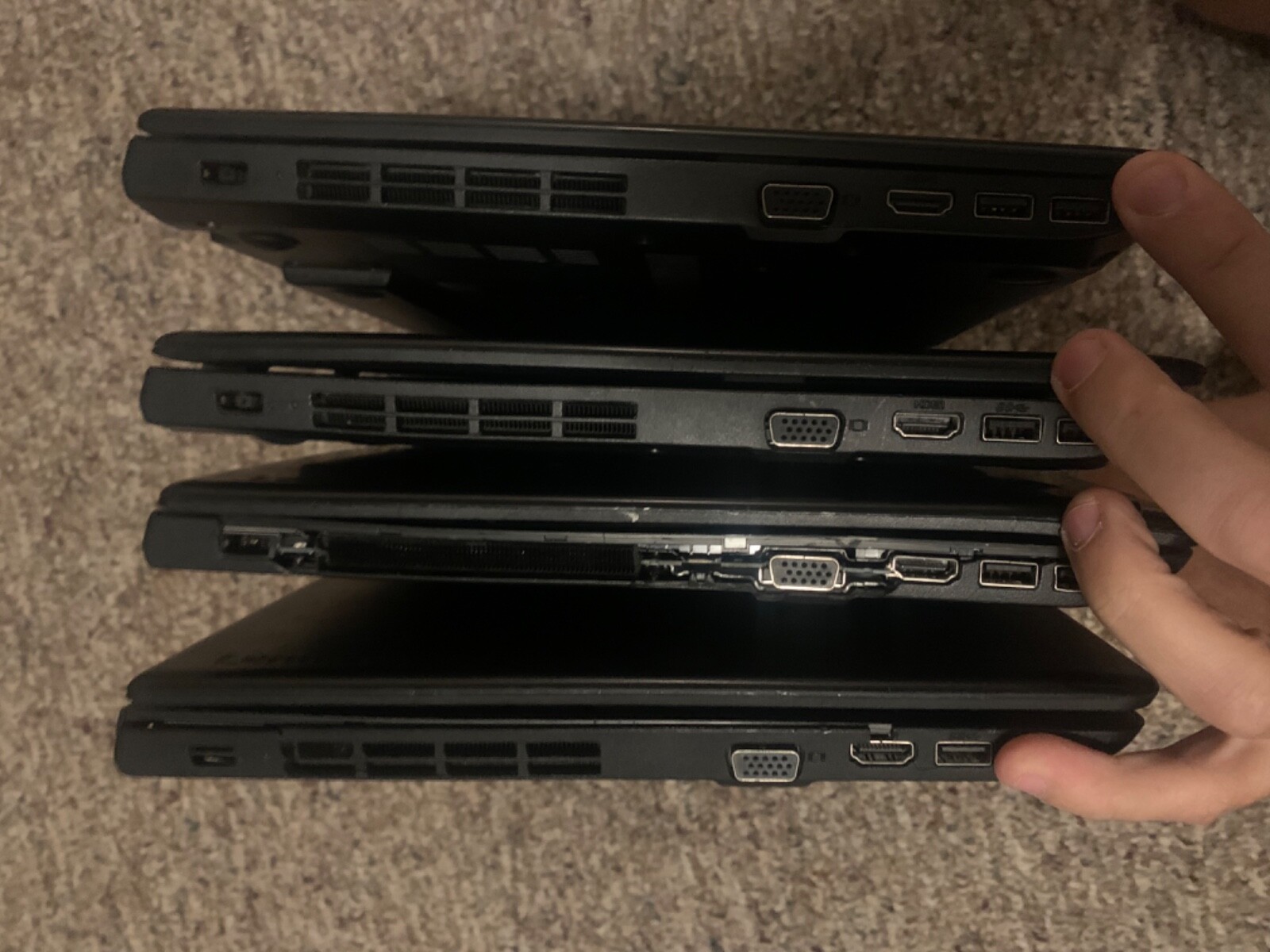 Lot of 4 laptops Lenovo ThinkPad E575 AMD pro with charger and battery