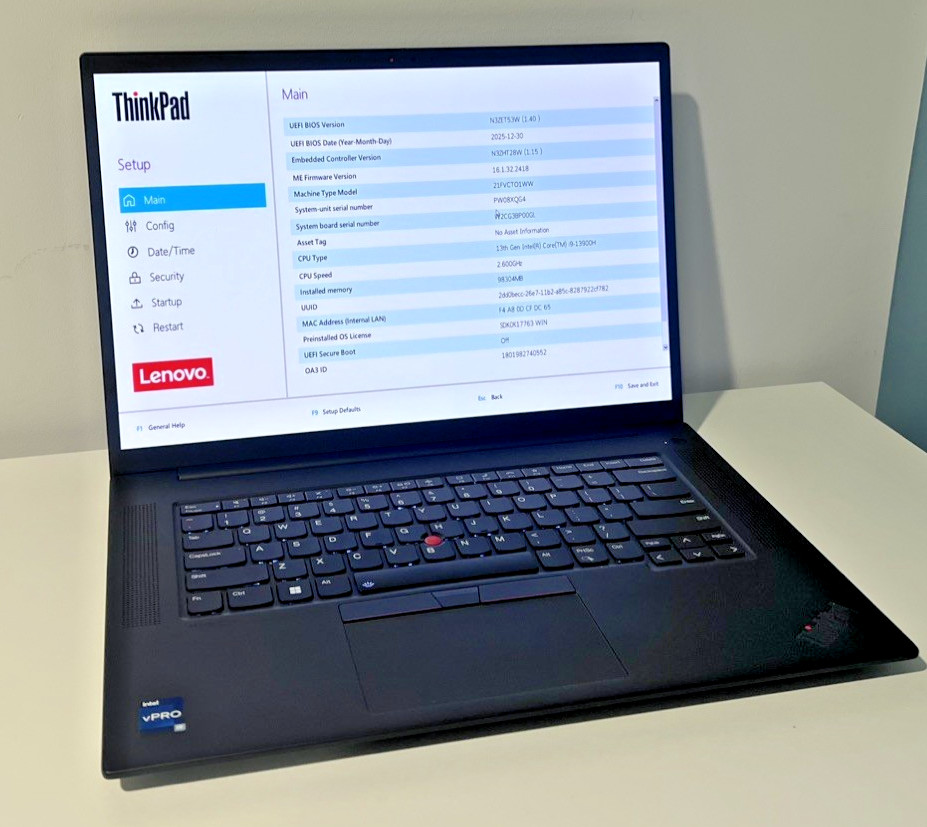 Lenovo ThinkPad P1 Gen 6 i9-13900H vPro RTX 2000 Ada 96GB DDR5-5600 1TB NVMe