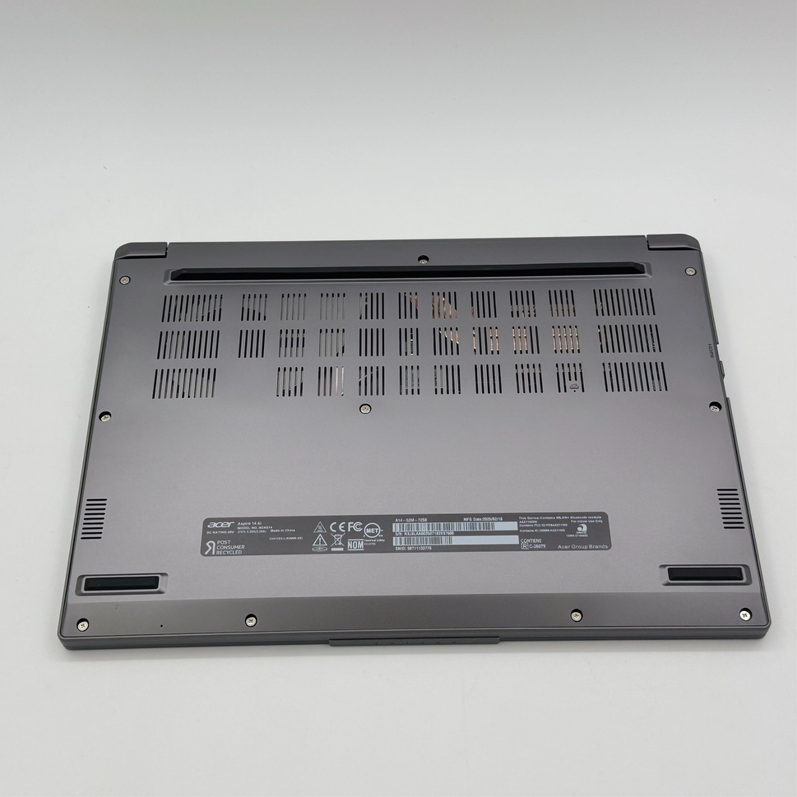 Acer Aspire 14 AI Copilot+ PC WUGXA Intel Ultra 7 256V 1TB SSD 16GB Laptop Gray