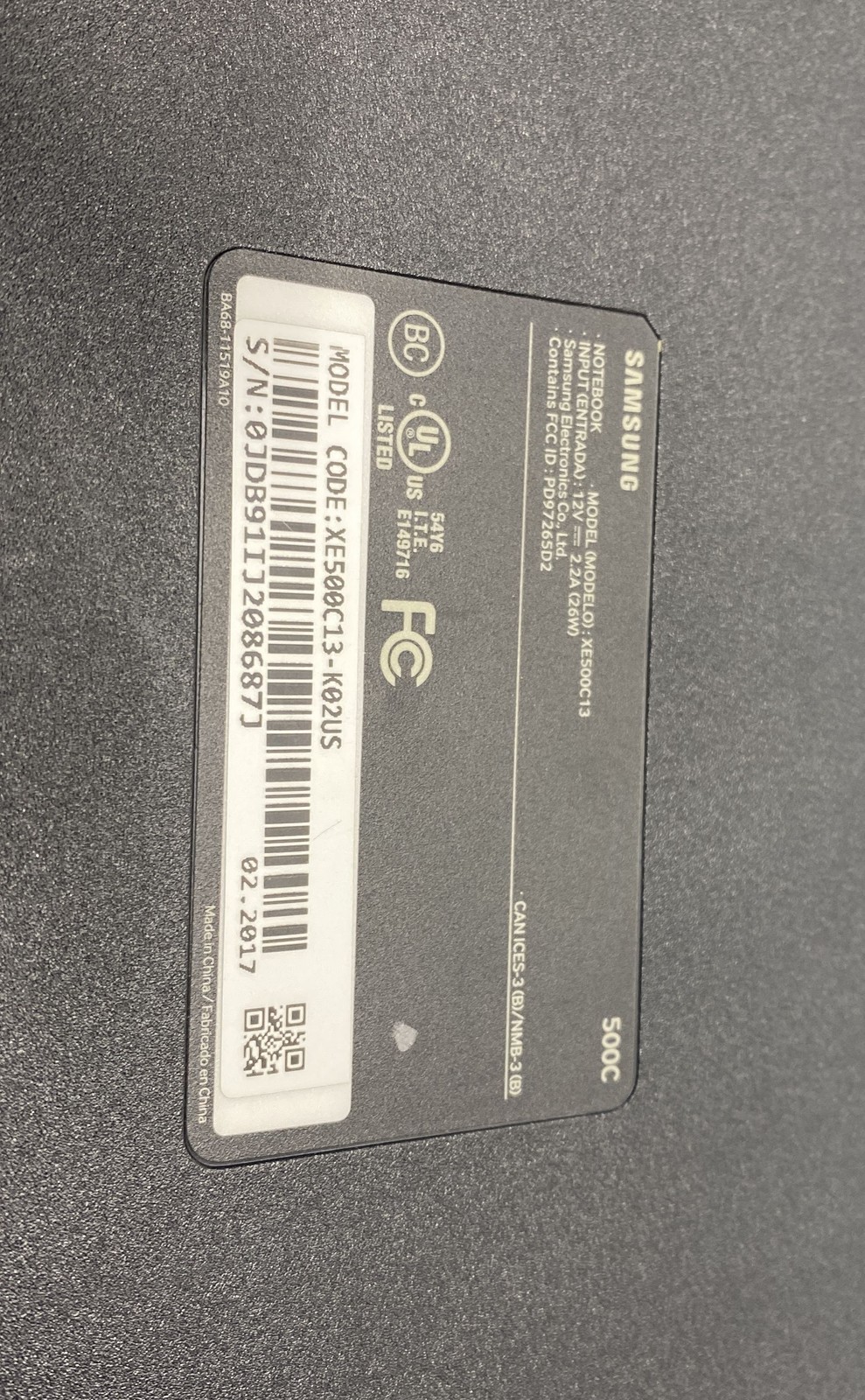 Samsung Chromebook 3 XE500C13 11.6″ Laptop Black Chrome OS