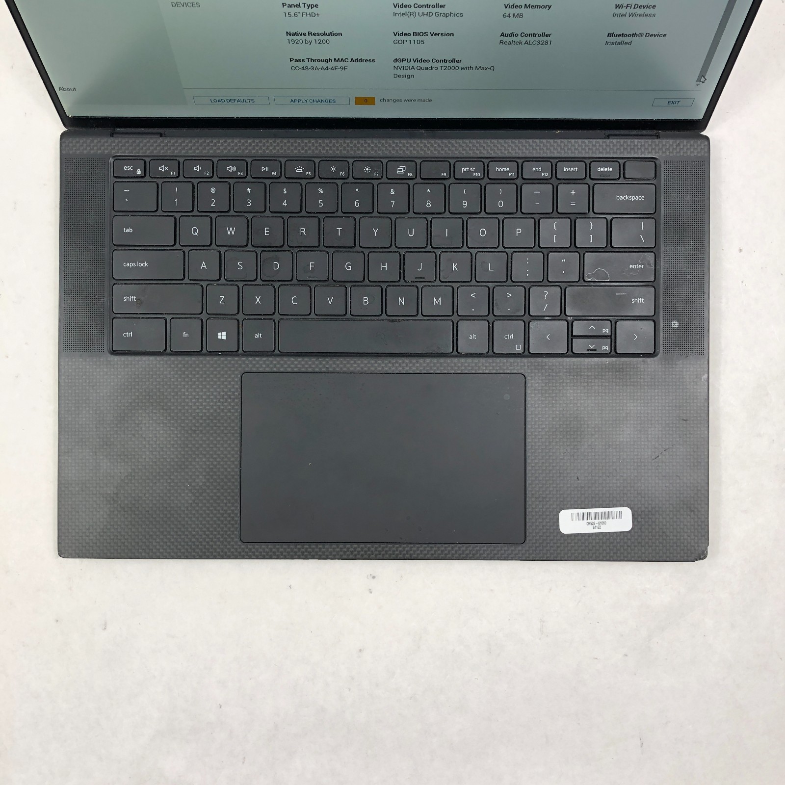 Dell Precision 5550 Intel Core i7-10875H 16GB RAM 512GB NVMe T2000 NO OS *Read*