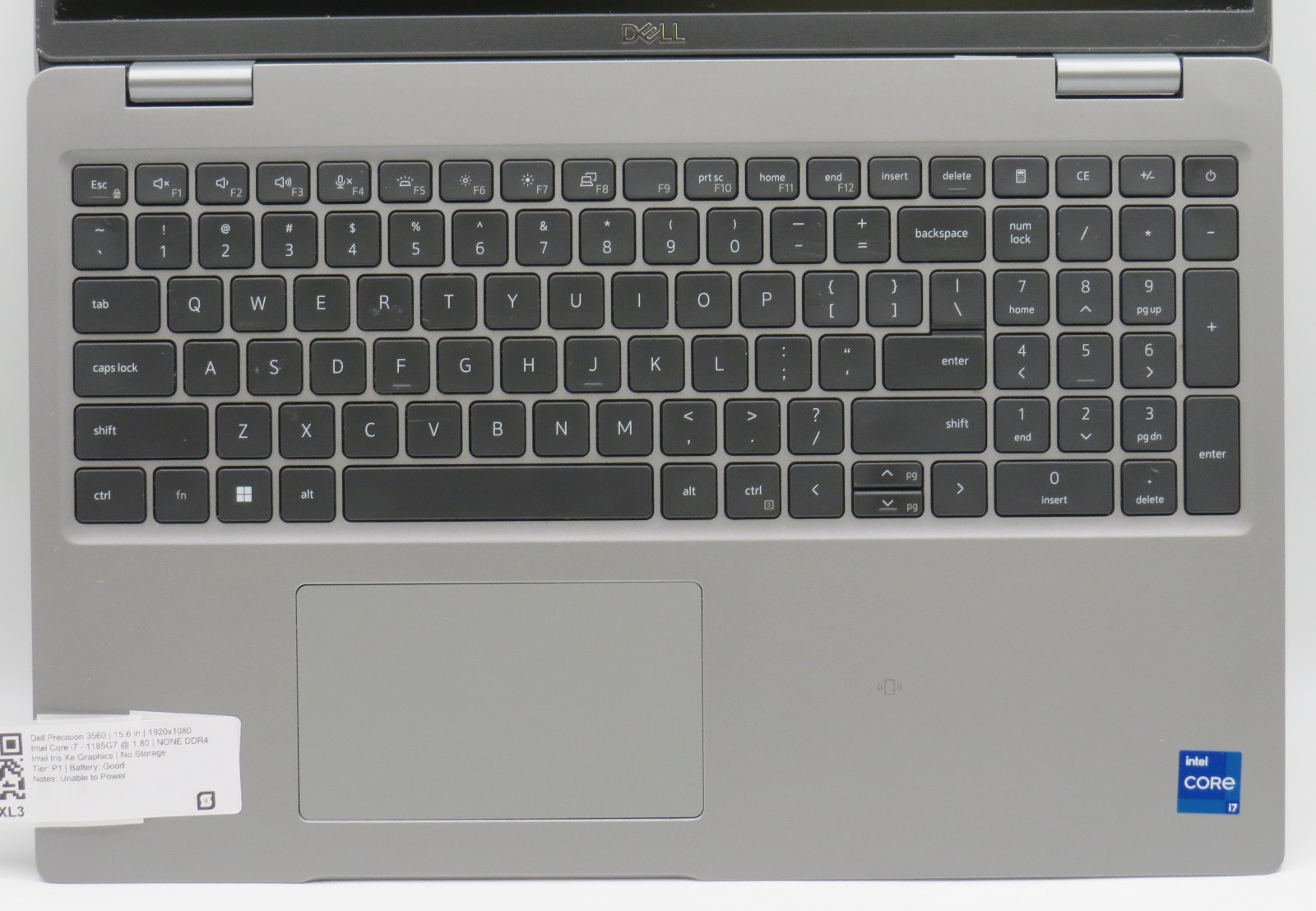 Dell Precision 3560 | i7-118G7 @ 1.8GHz | 15.6″ | No RAM/HDD/OS/AC *REPAIR*