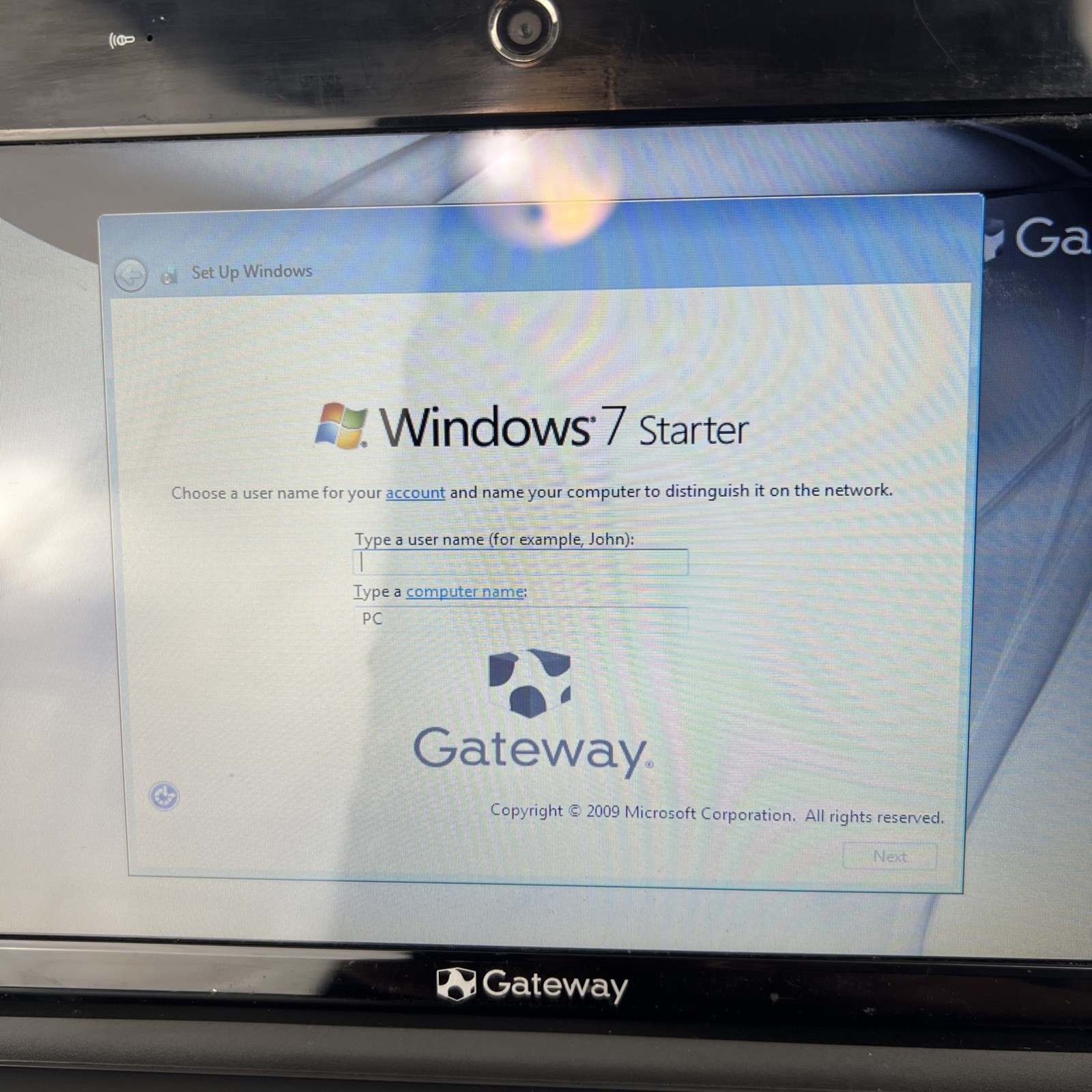 Gateway KAV60 10″ Netbook Intel N270 1GB RAM 160GB HDD Win7 Needs Battery