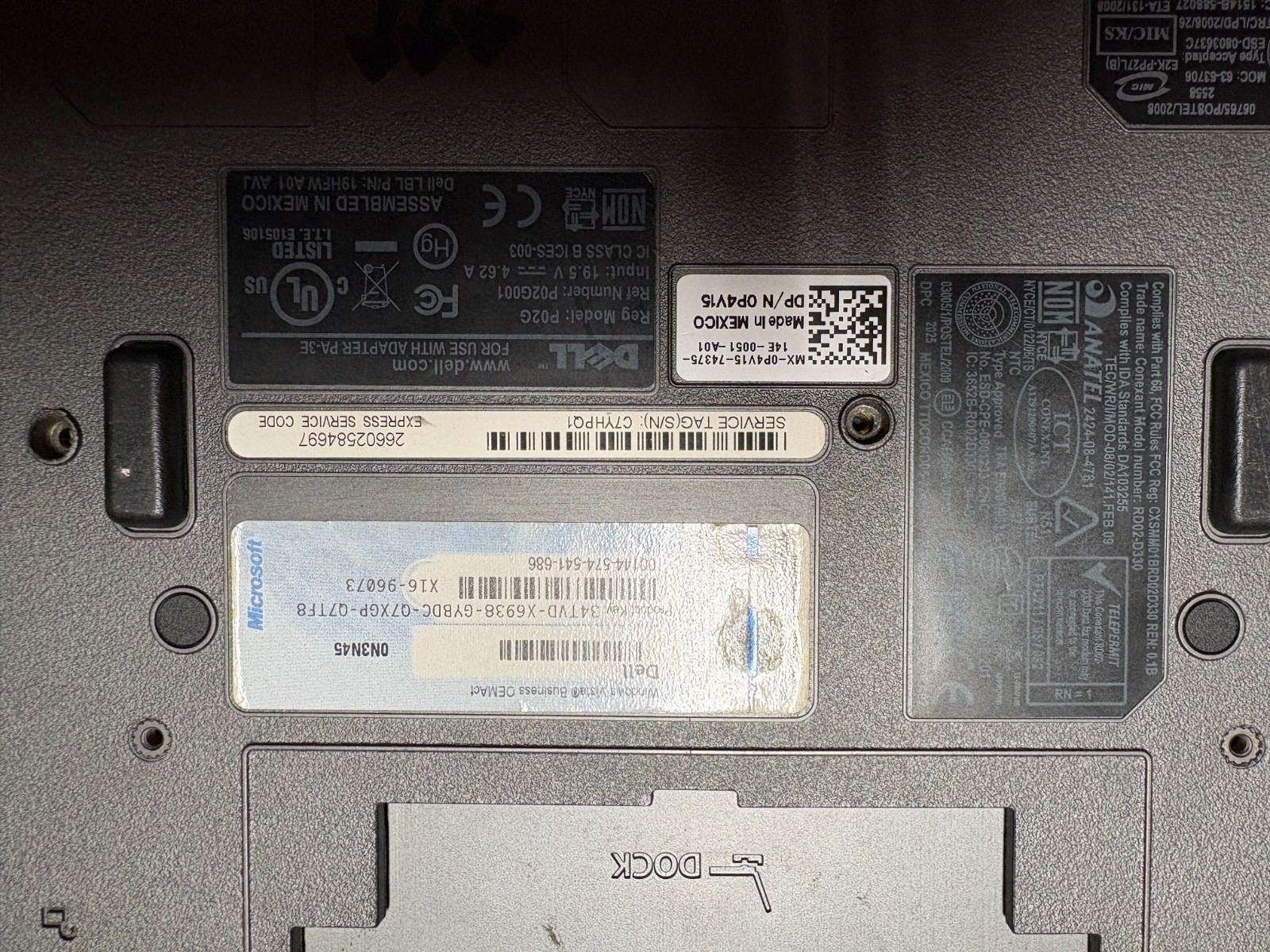 Dell Latitude E6400 XFR 55T7XL1 P02G Ballistic Armor Laptop No HDD