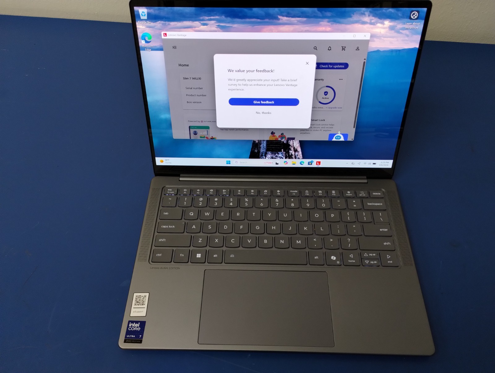 Lenovo Slim 7 14ILL10, Intel Core Ultra 7, 2.20 GHz, 32 GB RAM, 1 TB NVMe SSD