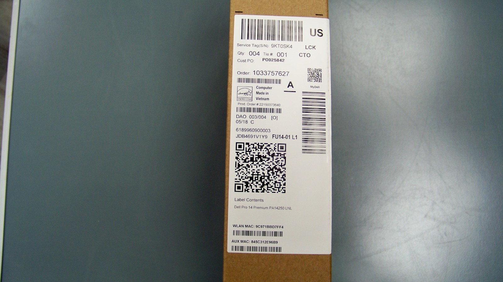 New Dell Pro 14 Premium Intel Ultra 5 /16GB/512GB/14″ 8PT0Sk4
