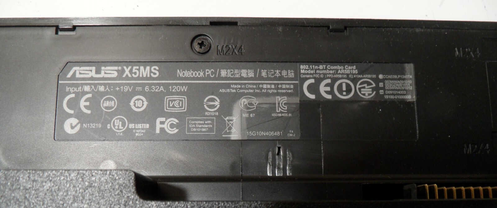 ASUS X5MS N53SM Laptop 4 Parts Booted Windows 10 1TB i7-2670QM Spanish