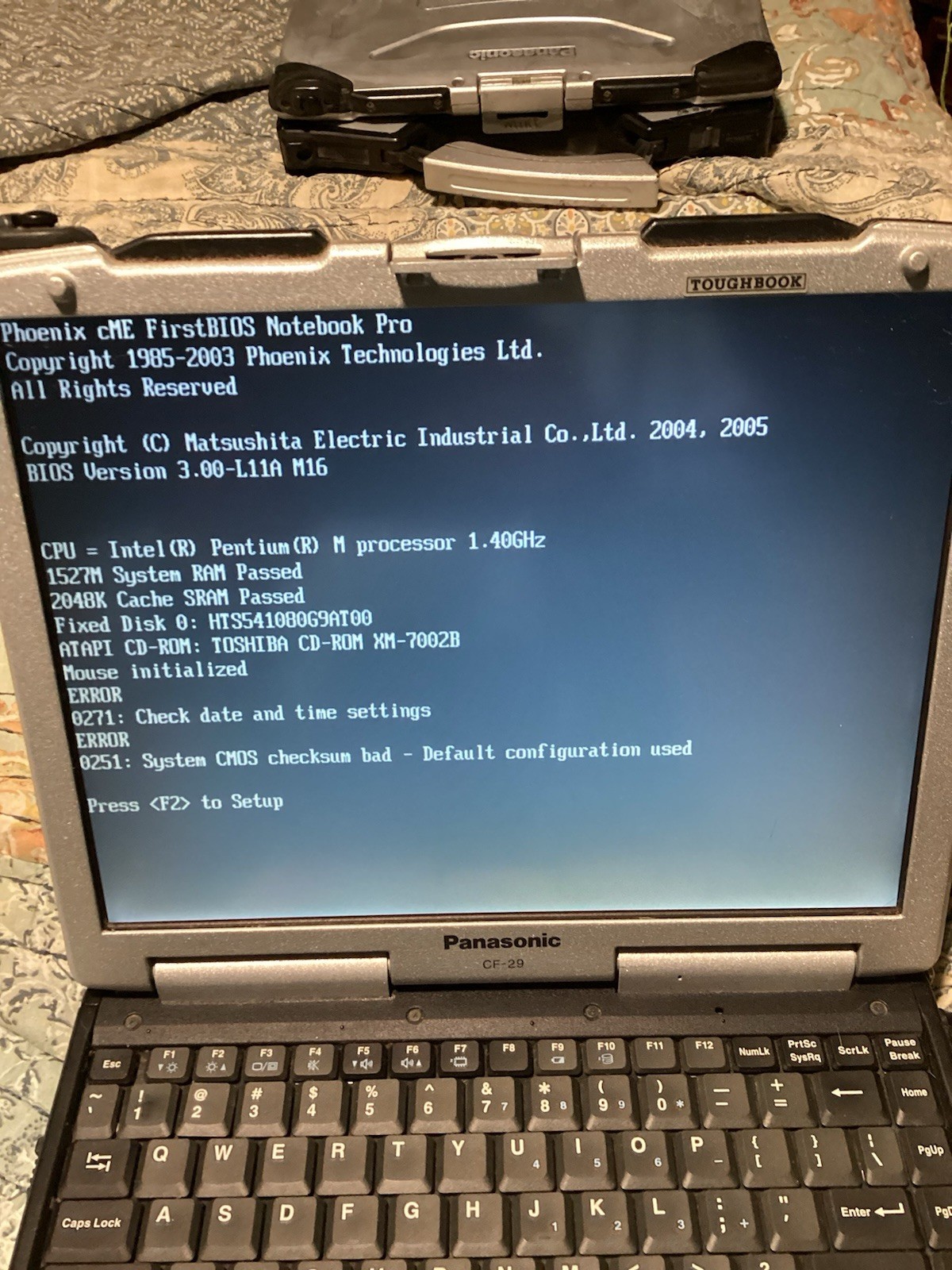 Panasonic Toughbook CF-29 Rugged 13.3″ Pentium M 1.40GHz 1.5GB 100GB HDD XP Pro